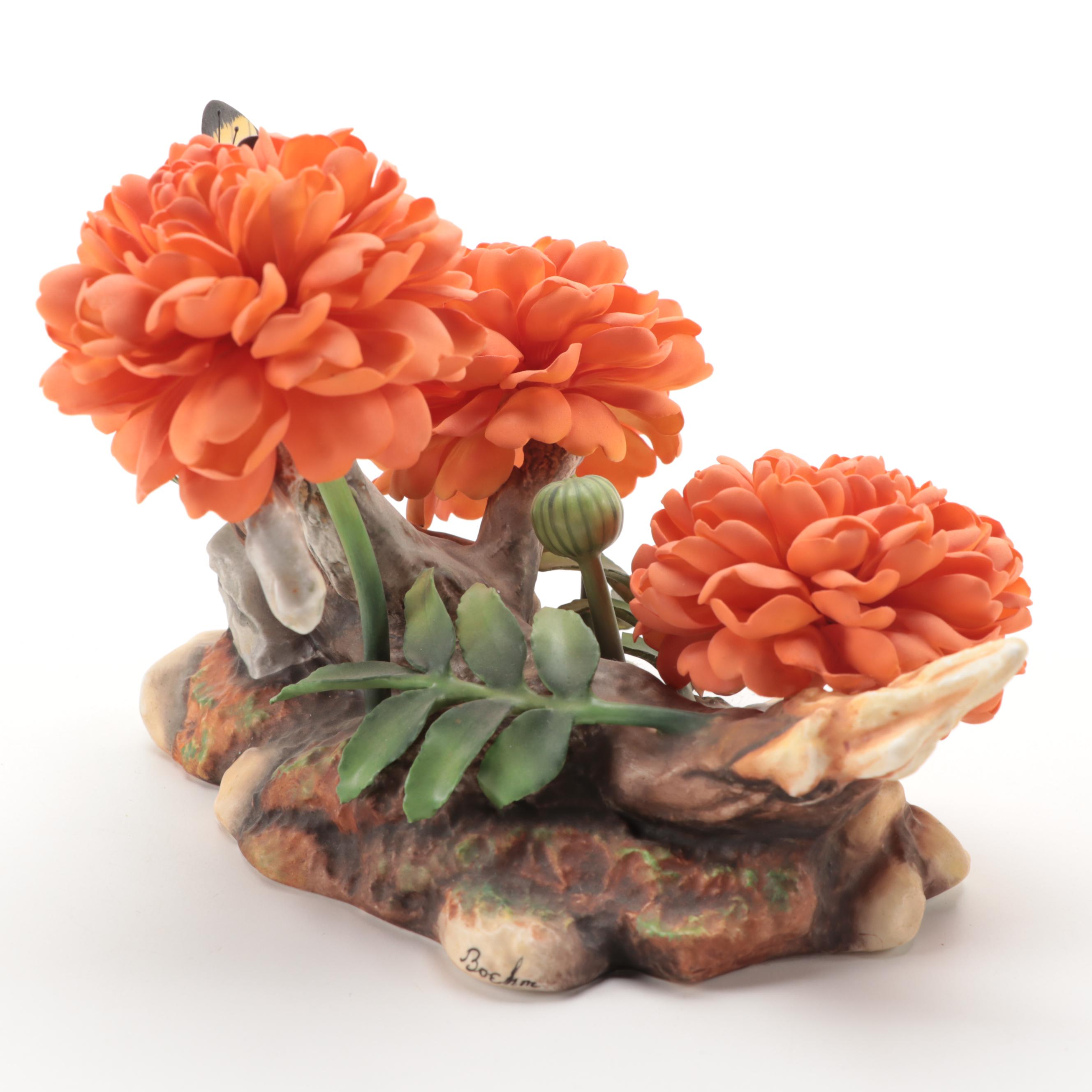 Boehm "Marigolds" Porcelain Figurine with Other Boehm Figurines