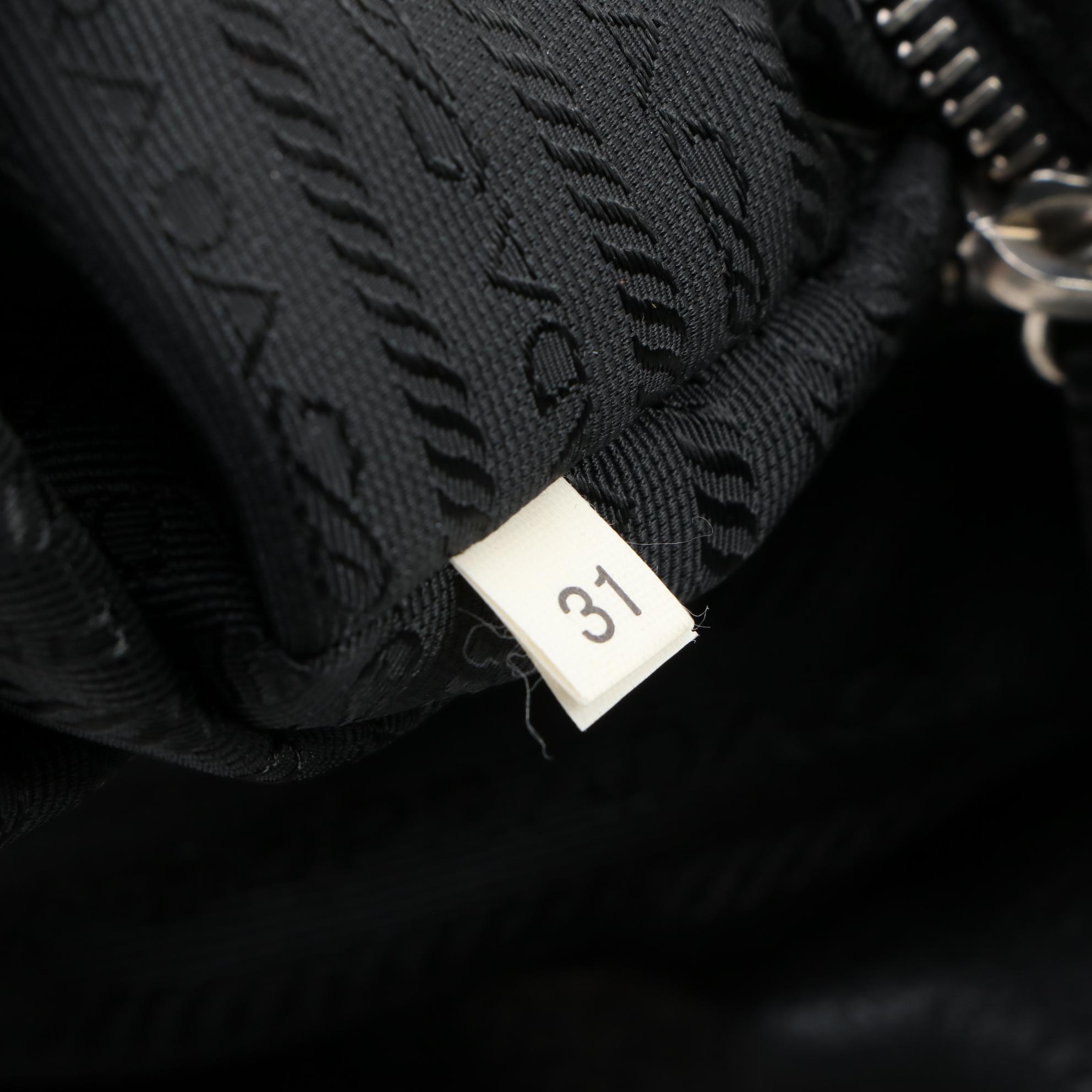 Prada Vitello Easy Black Leather Shoulder Bag