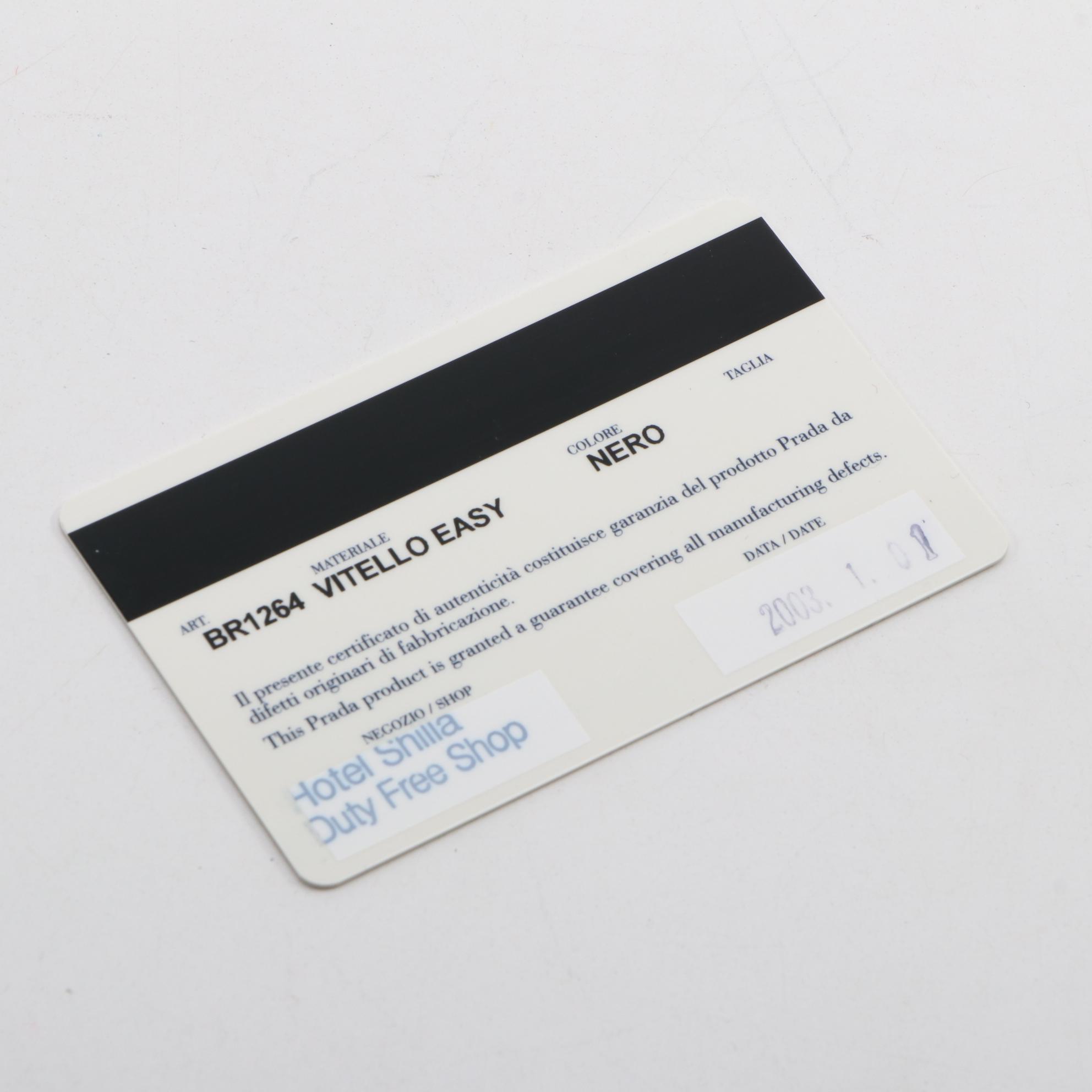 Prada Vitello Easy Black Leather Shoulder Bag