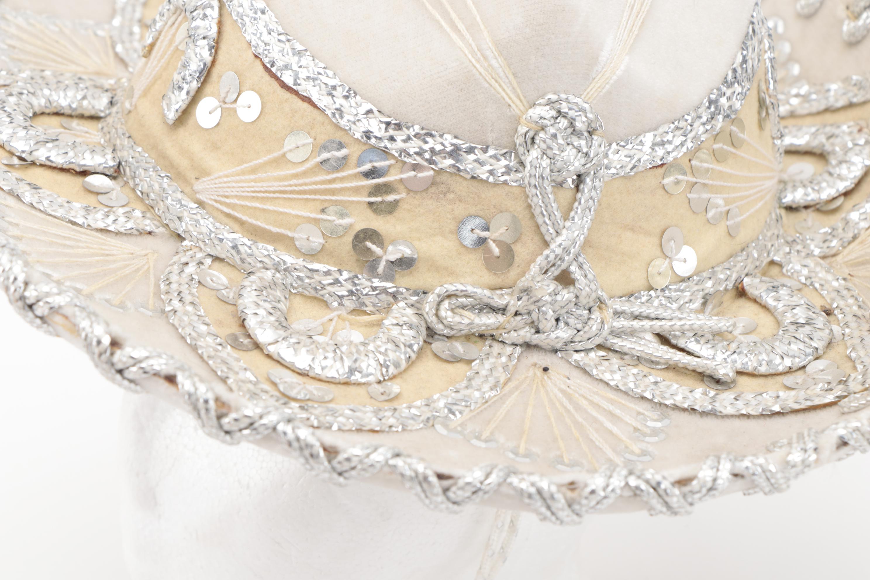 Pigalle Mariachi Embellished Mexican White and Pink Sombreros