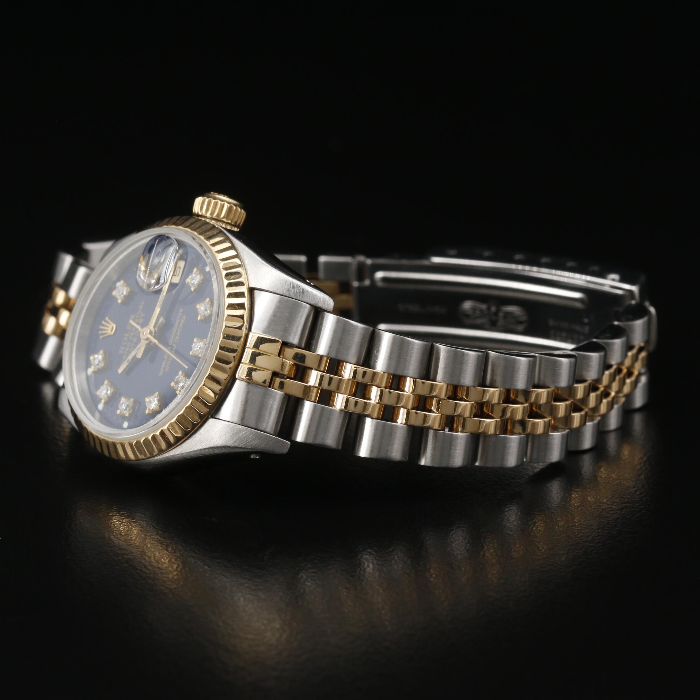 1987 Rolex "Datejust" 18K Yellow Gold and Stainless Steel Diamond Watch