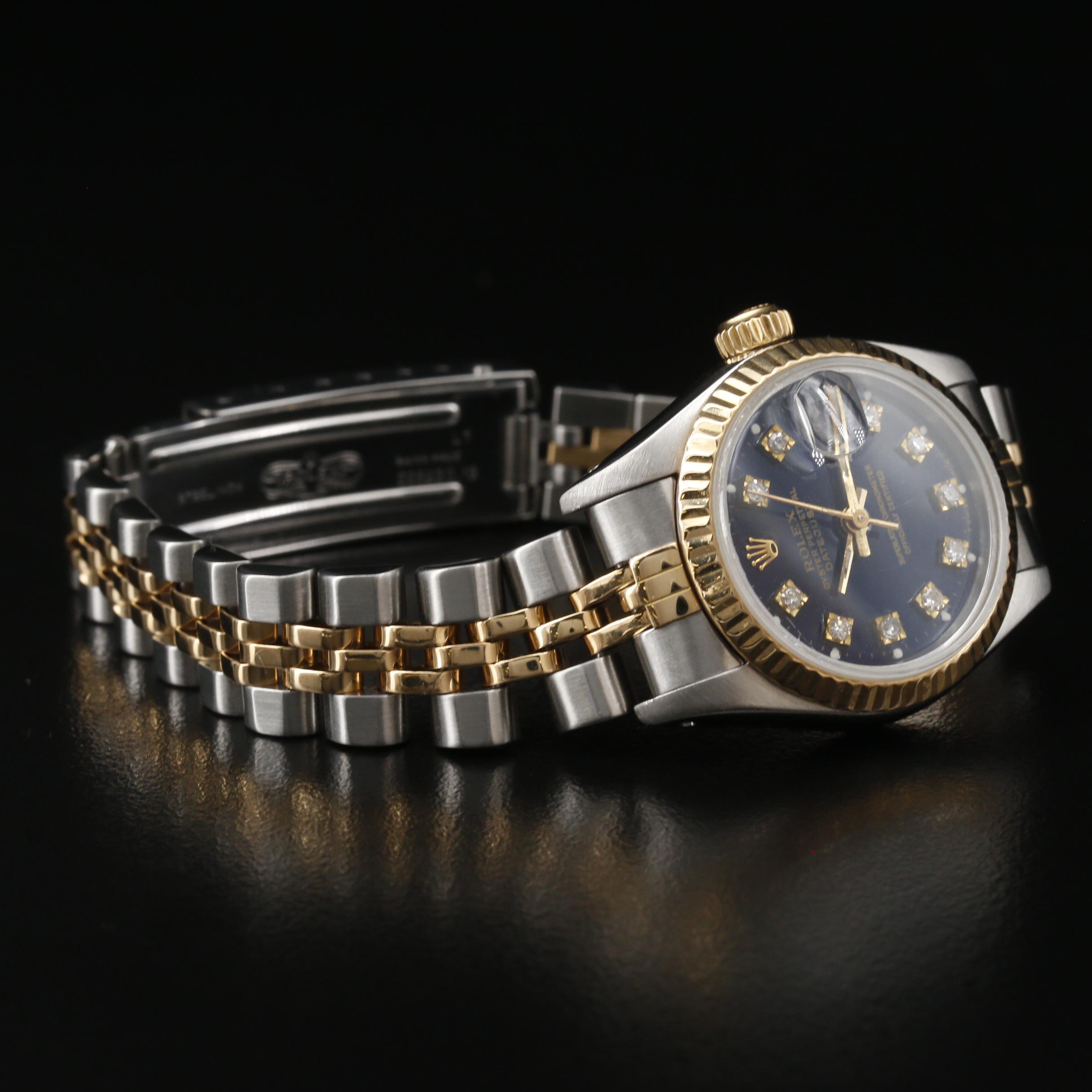 1987 Rolex "Datejust" 18K Yellow Gold and Stainless Steel Diamond Watch