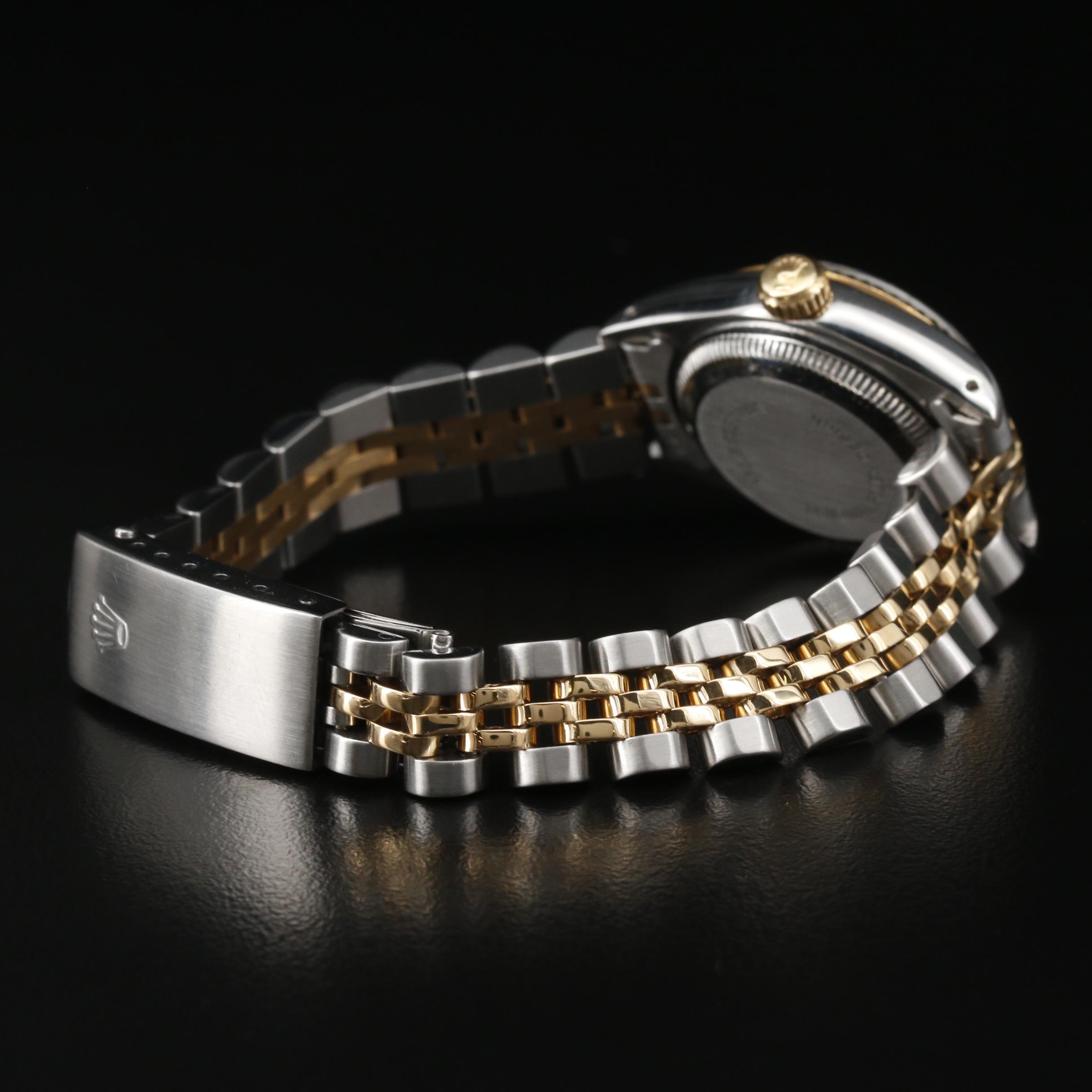 1987 Rolex "Datejust" 18K Yellow Gold and Stainless Steel Diamond Watch