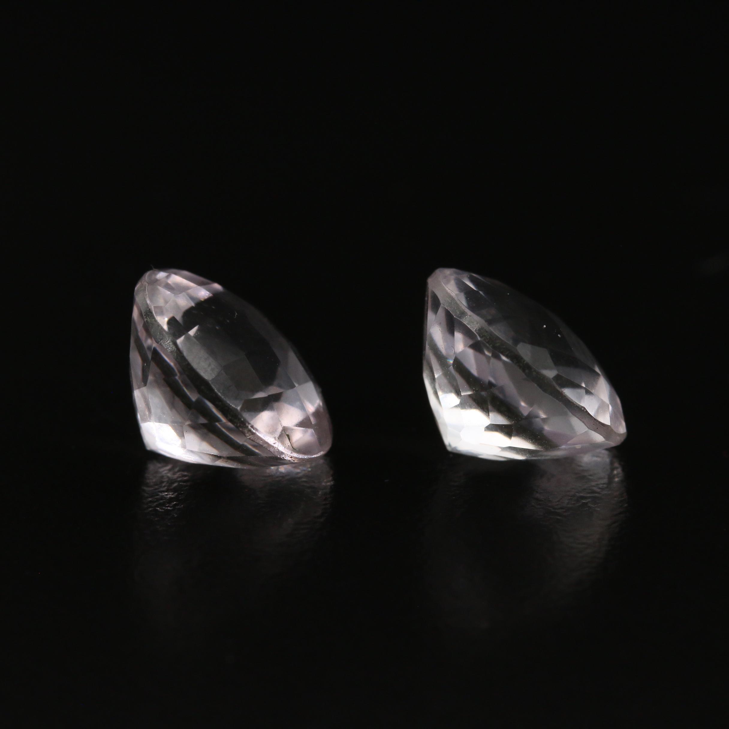 Matched Pair of Loose 12.21 CTW Round Faceted Quartz