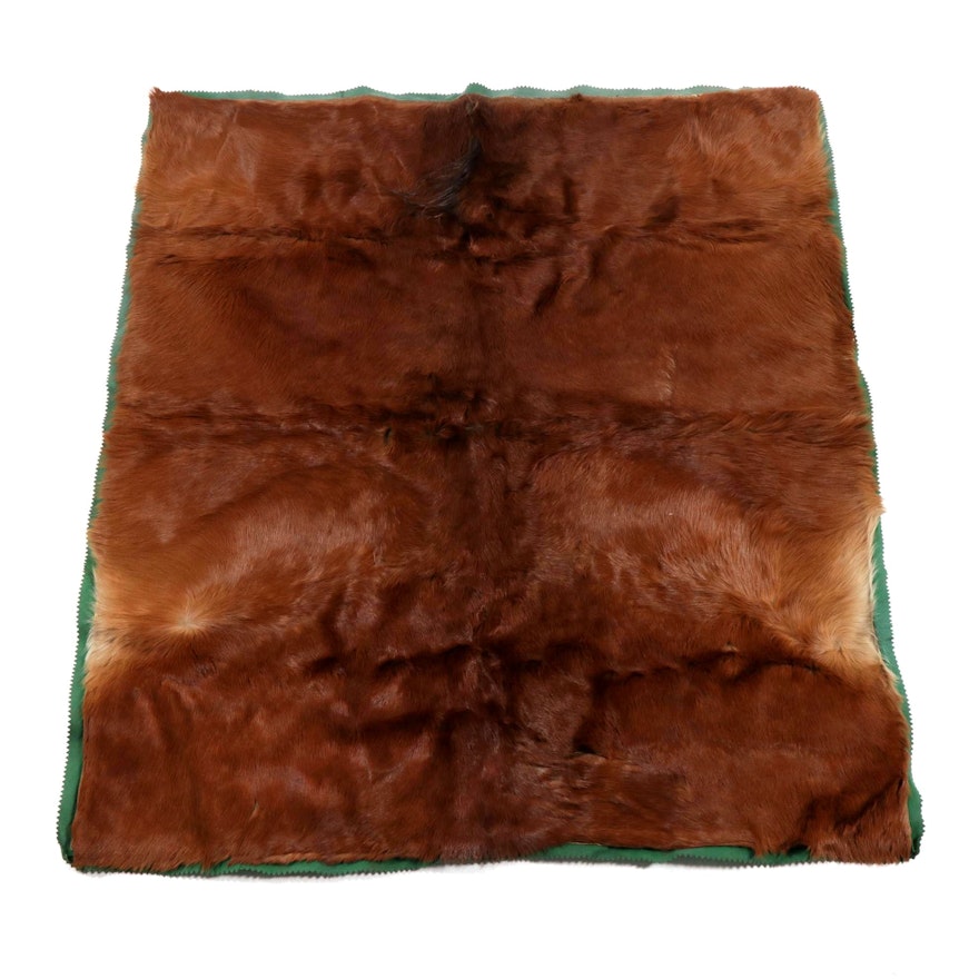Horse Hide and Wool Carriage Blanket, Late 19th/ Early 20th Century