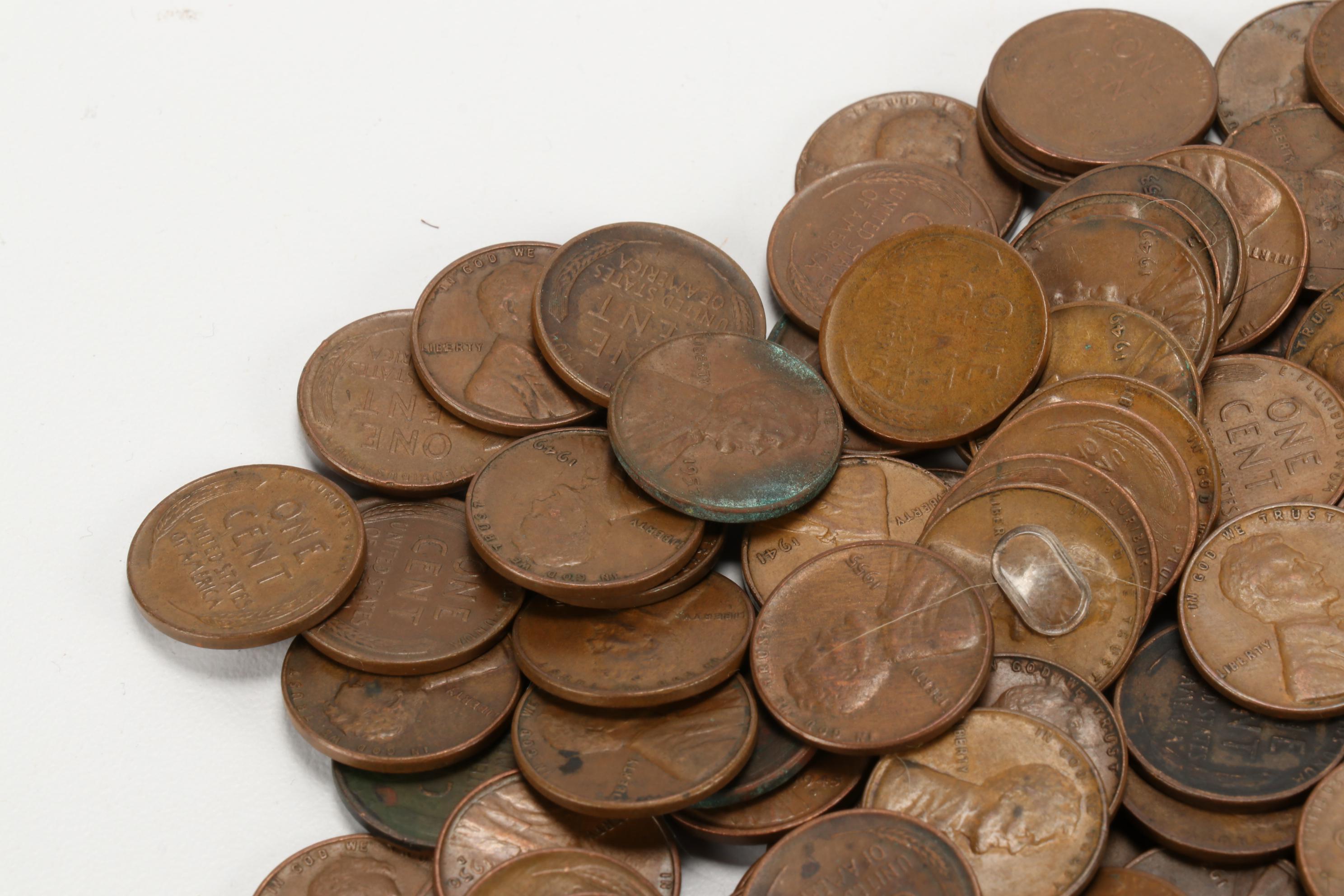500 Lincoln Wheat Cents, 1910s-1950s