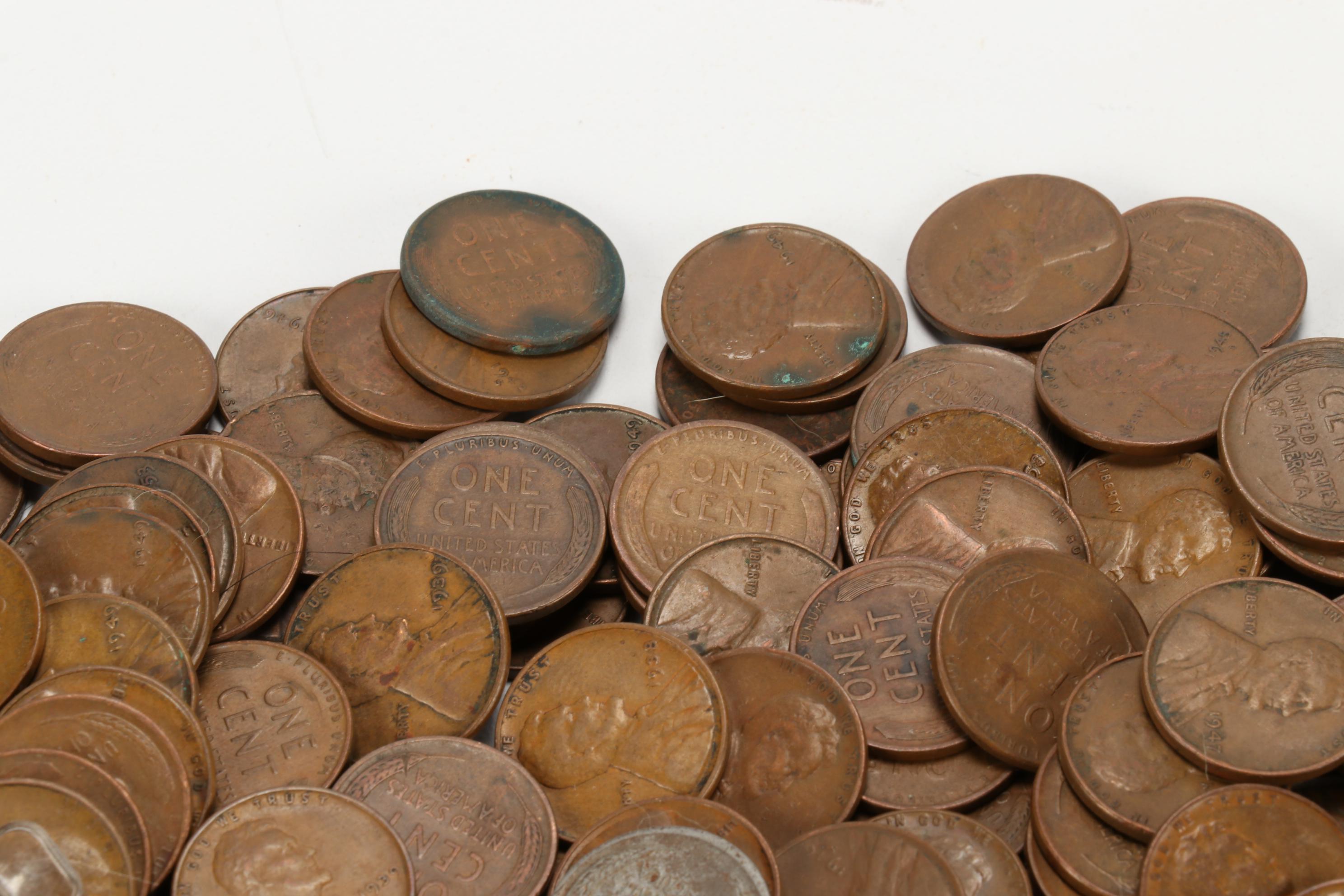 500 Lincoln Wheat Cents, 1910s-1950s