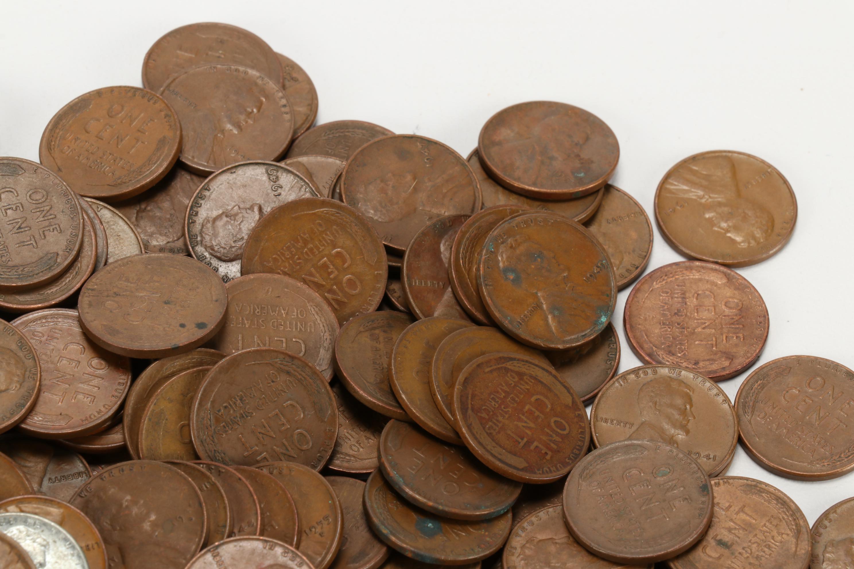 500 Lincoln Wheat Cents, 1910s-1950s