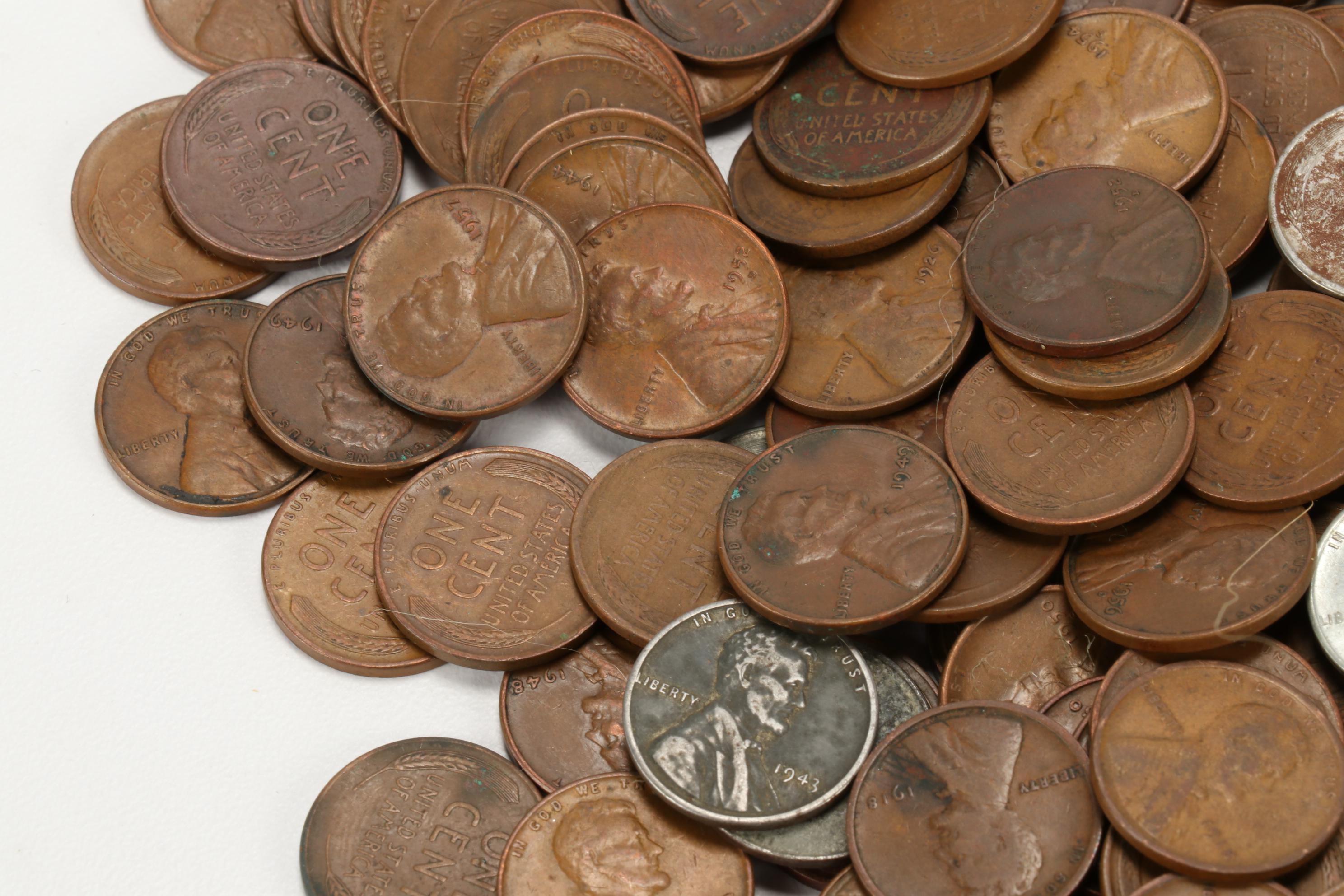 500 Lincoln Wheat Cents, 1910s-1950s