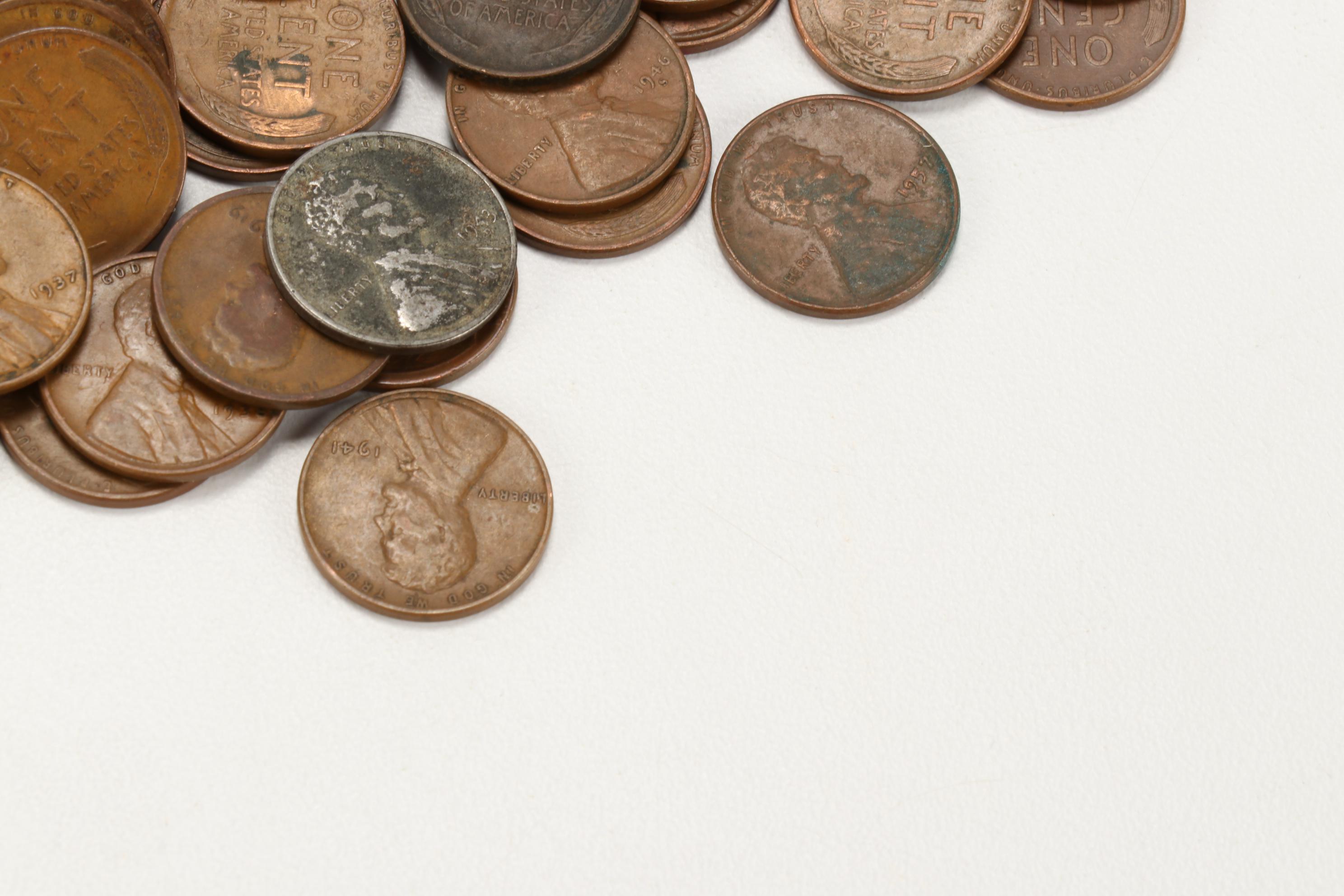 500 Lincoln Wheat Cents, 1910s-1950s