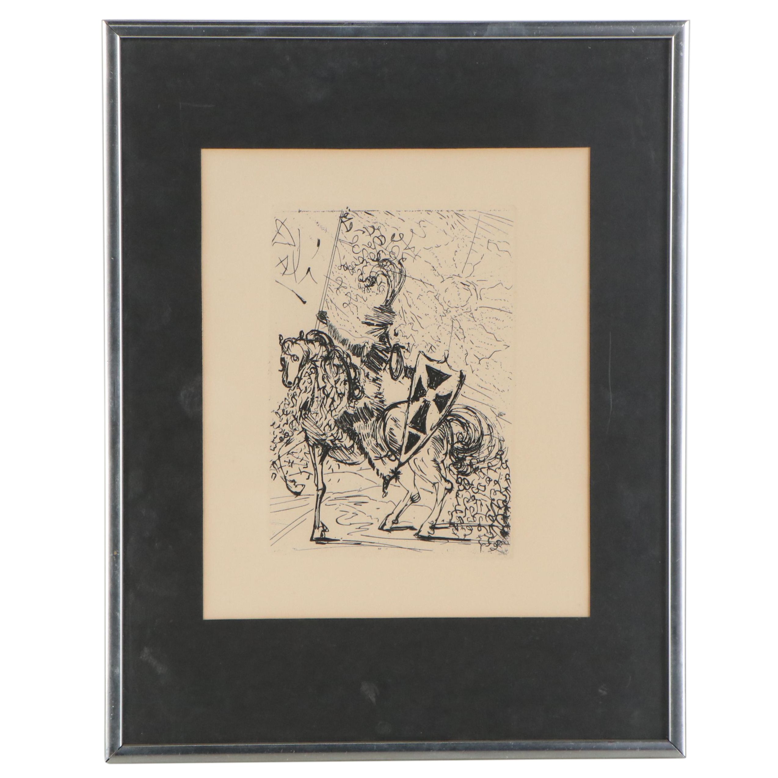 Salvador Dalí Second Edition Restrike Etching "El Cid"