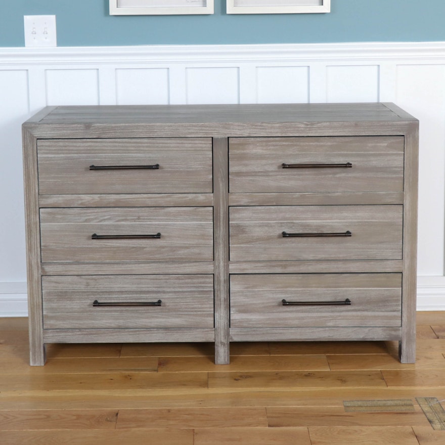 Smartstuff Modern Six-Drawer Dresser in Driftwood Finish