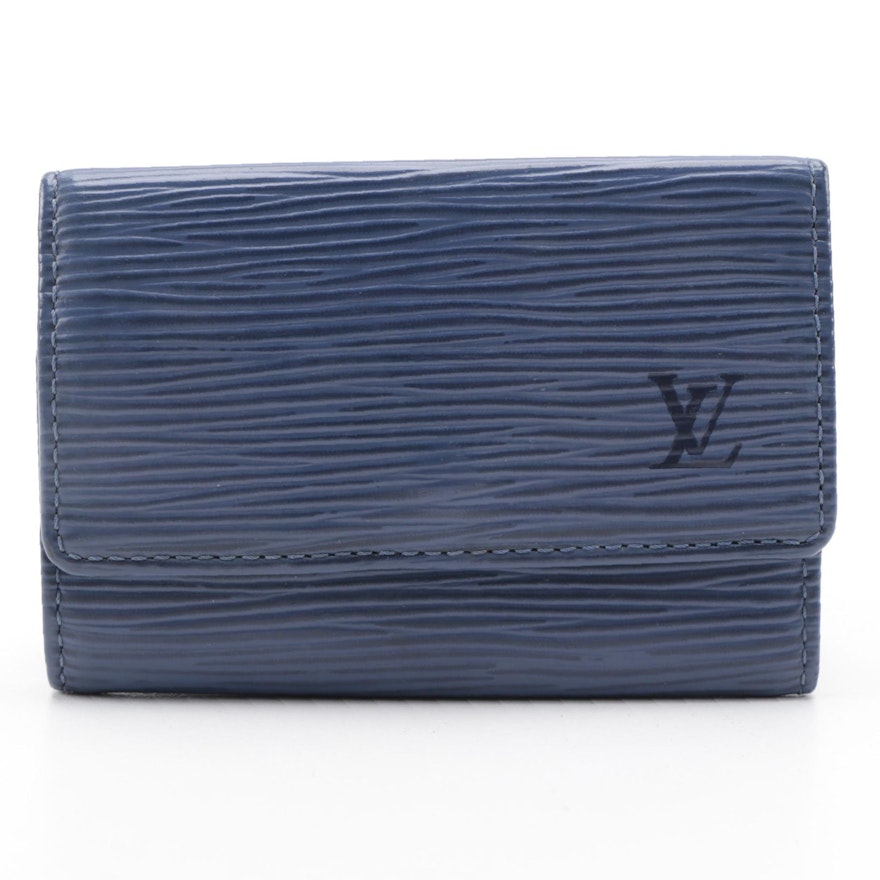 Louis Vuitton Six-Key Holder Case in Myrtille Blue Epi Leather