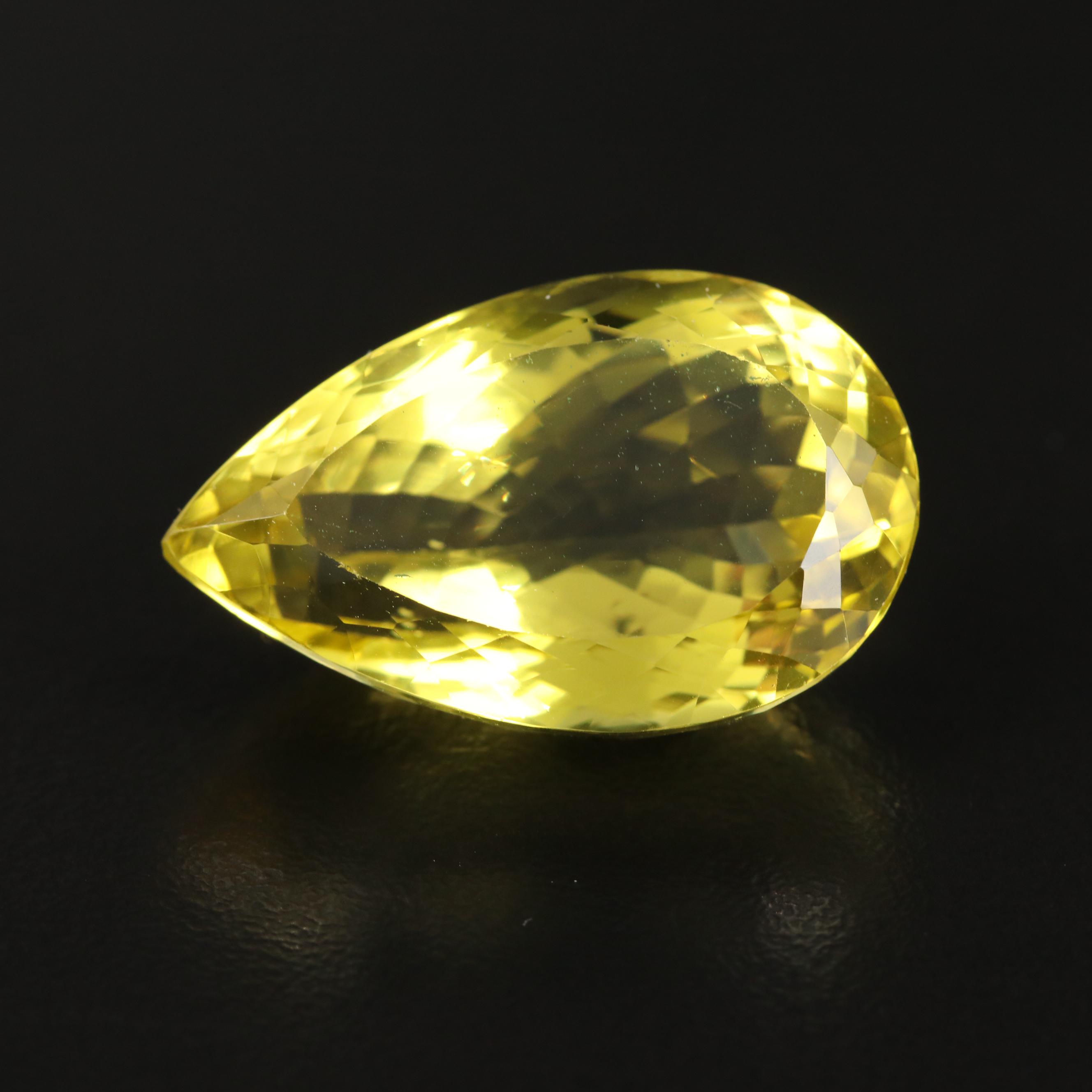 Loose 38.37 CT Pear Faceted Quartz