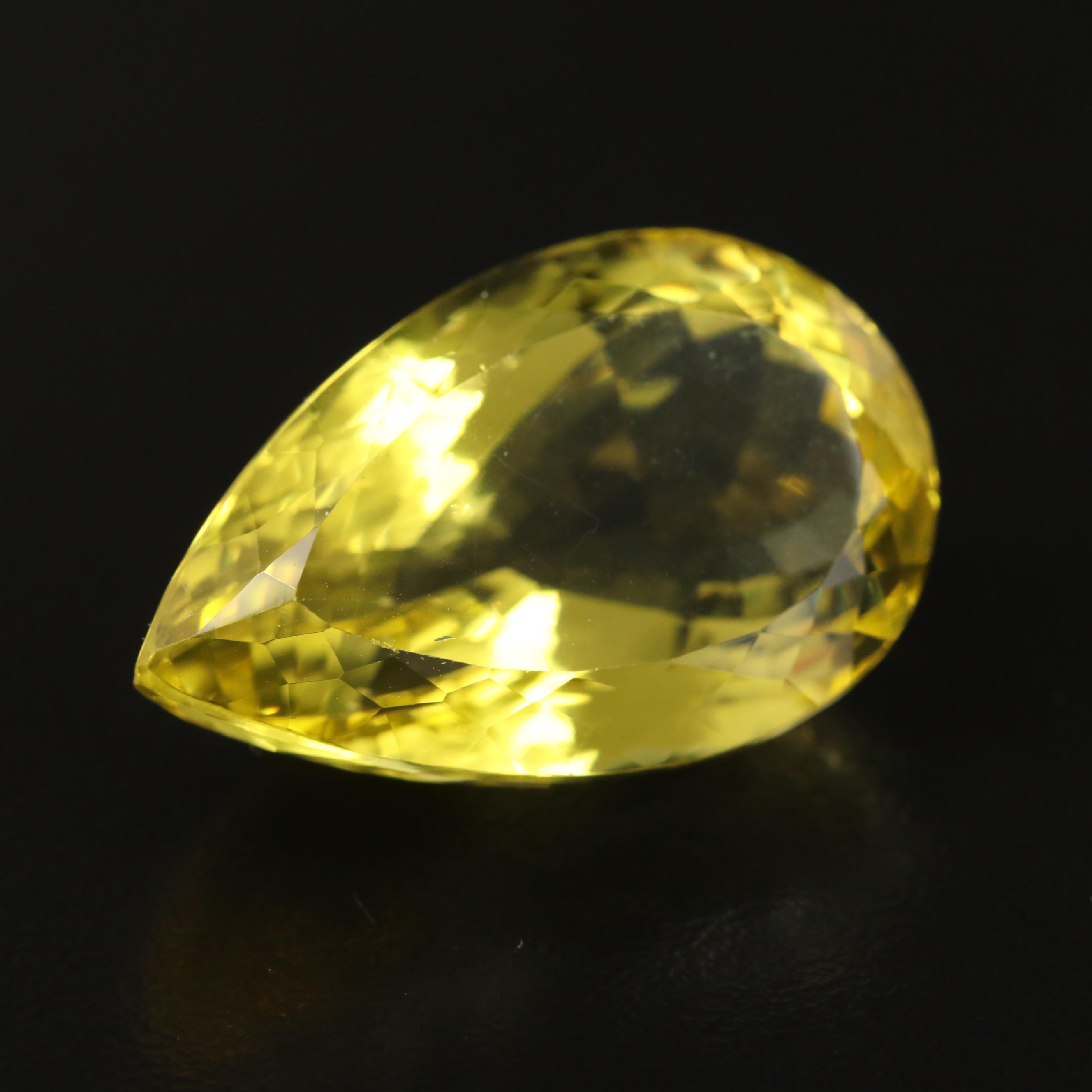 Loose 38.37 CT Pear Faceted Quartz