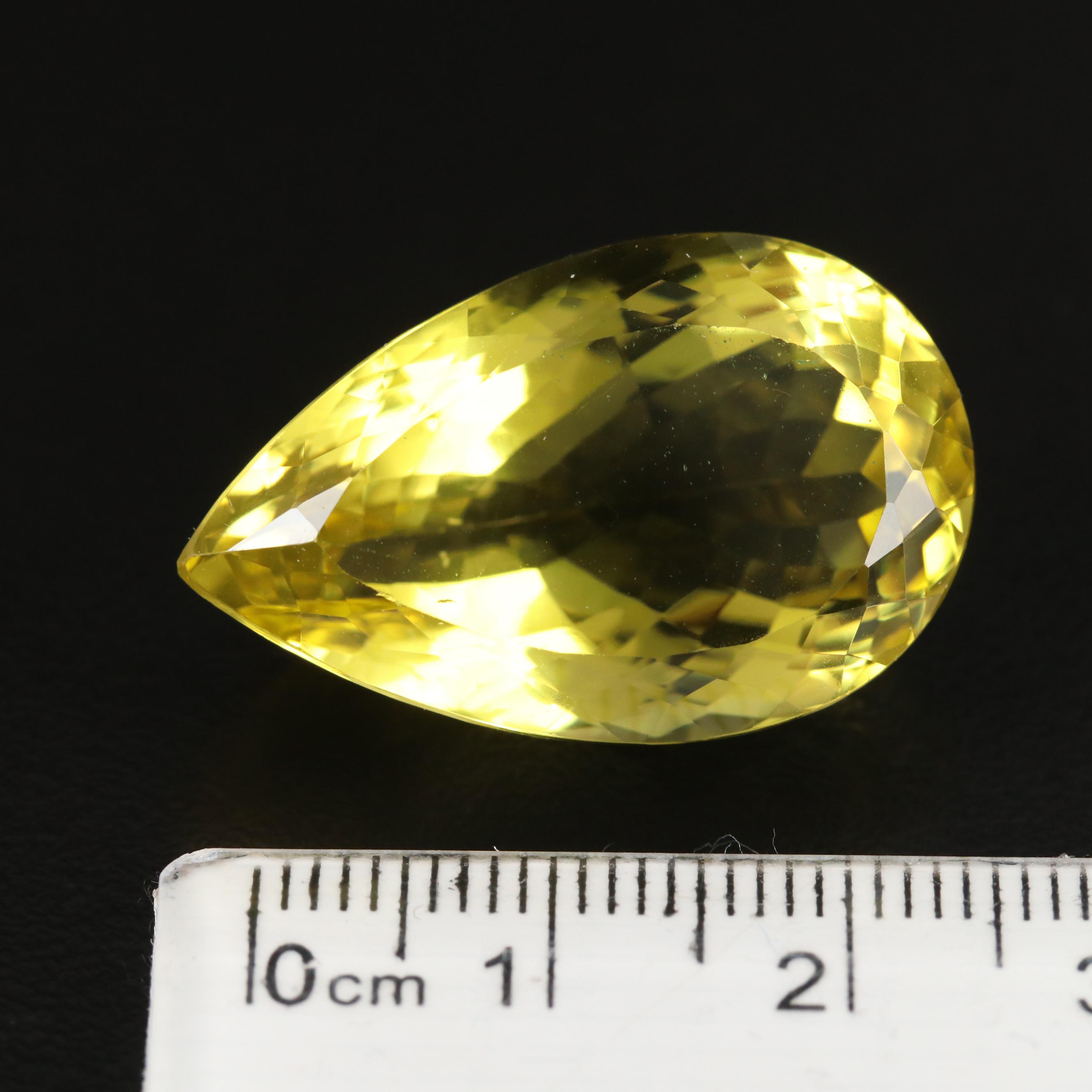 Loose 38.37 CT Pear Faceted Quartz