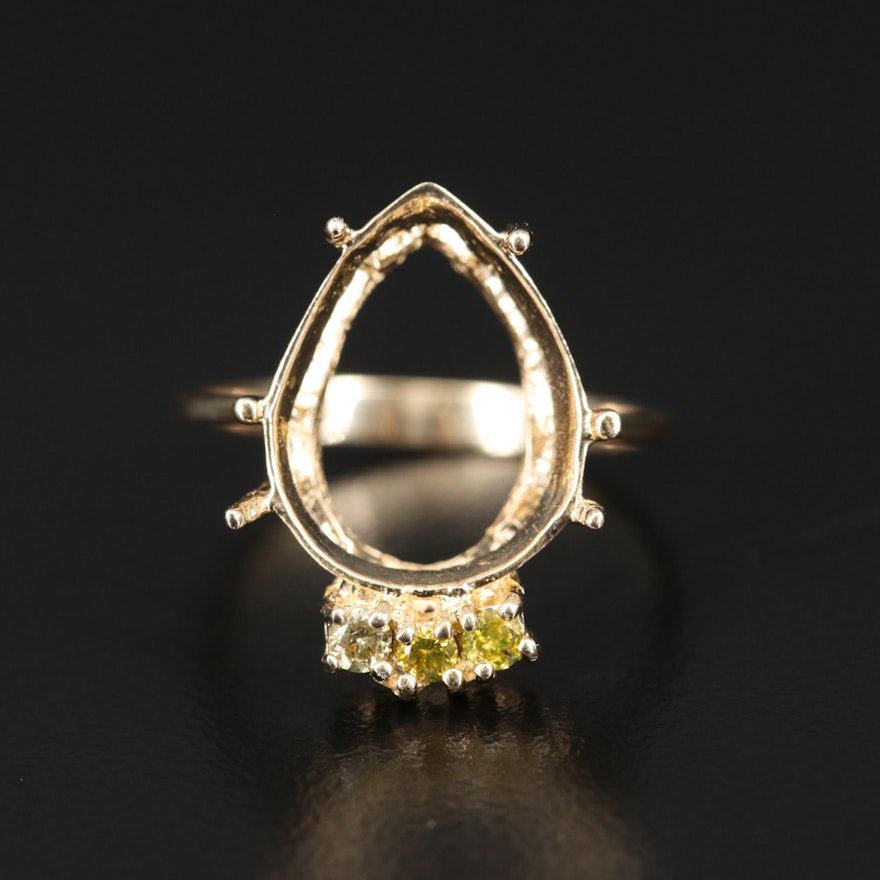 14K Diamond Semi-Mount Ring