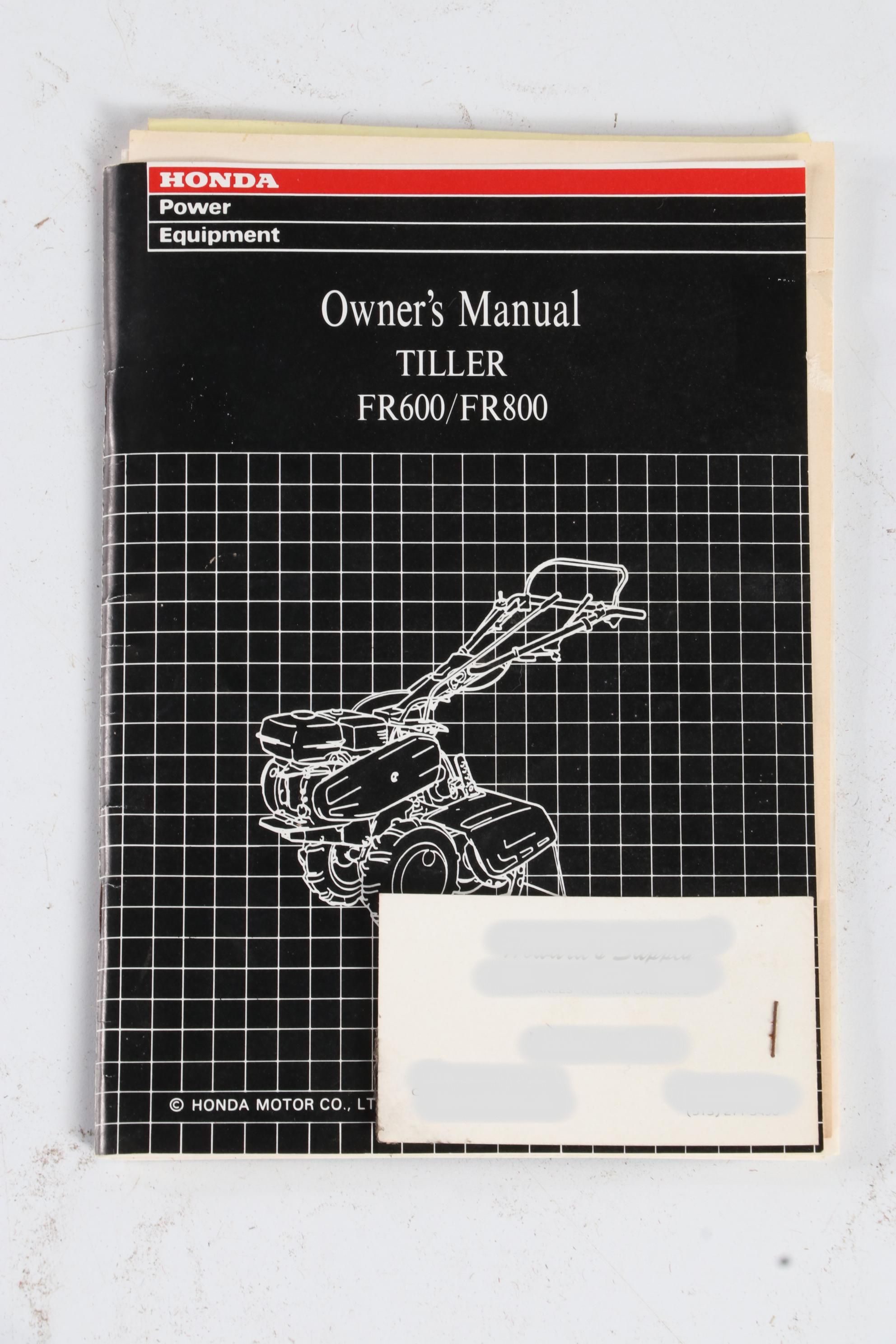 Honda FR800 Tiller
