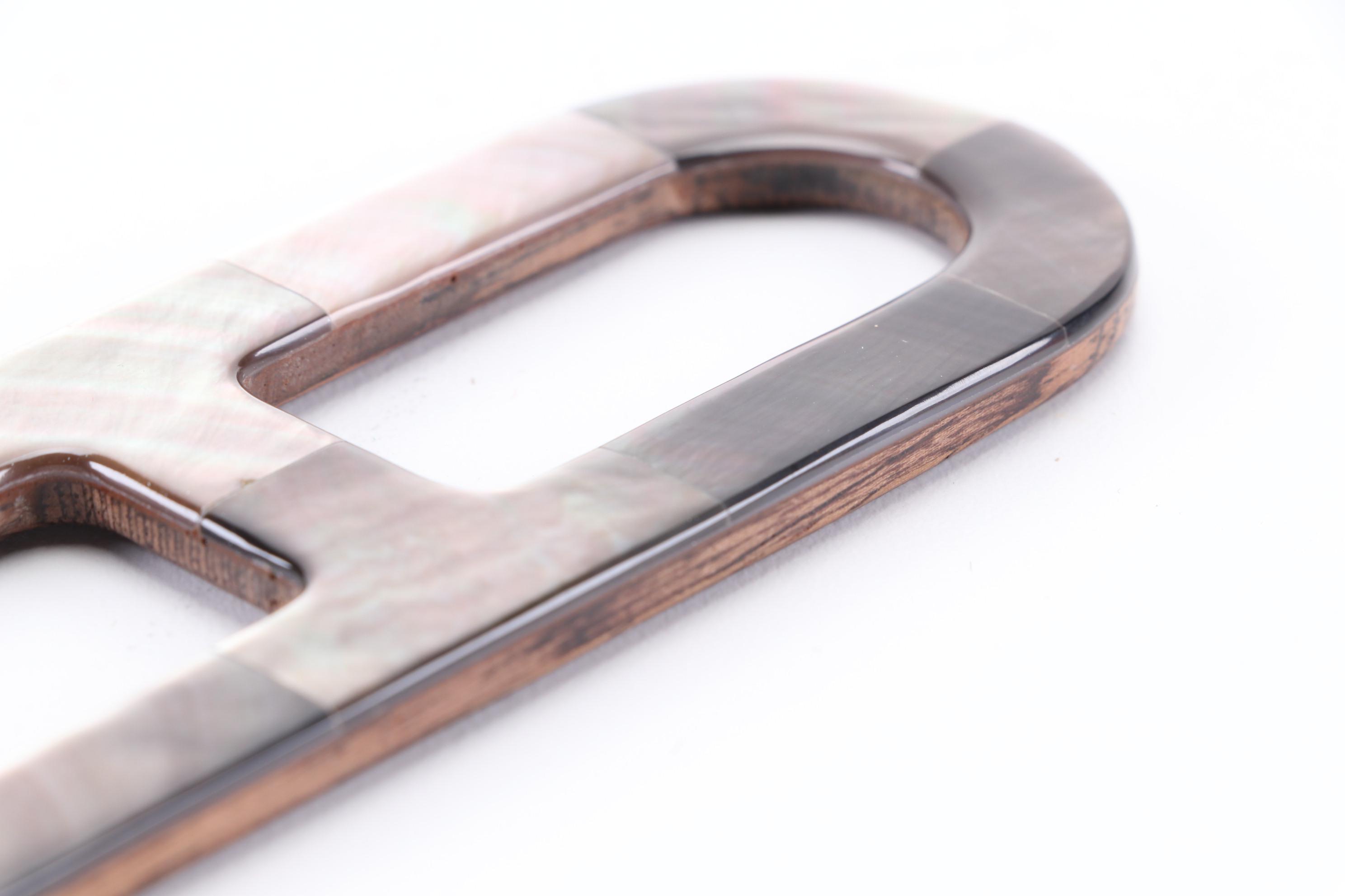 Hermès Chaîne d'Ancre Mother-of-Pearl and Wood Scarf Ring