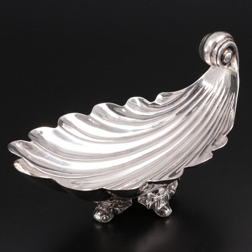 Sanborns Mexican Sterling Silver Shell Dish, Early 20th Century