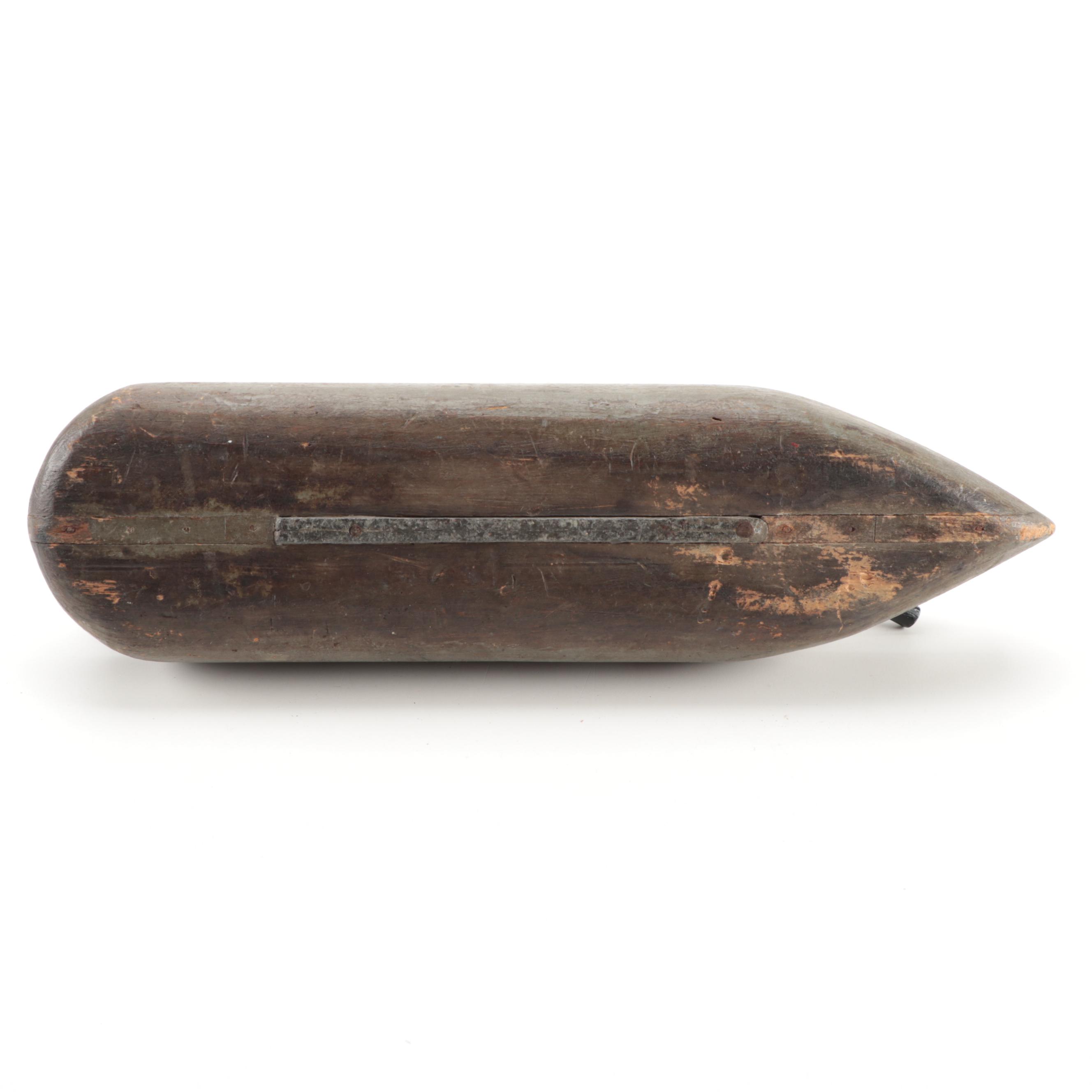 Wooden Toy Gunner Boat, Early to Mid-20th Century