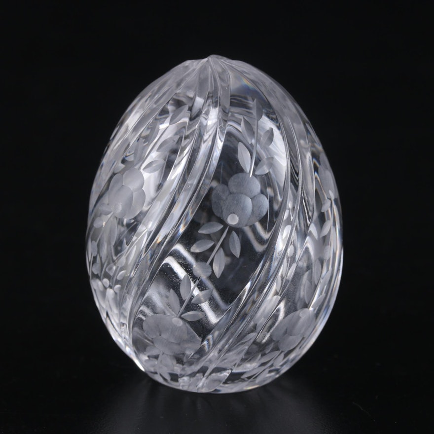 Signed Limited Edition Cut Crystal Fabergé Egg Paperweight