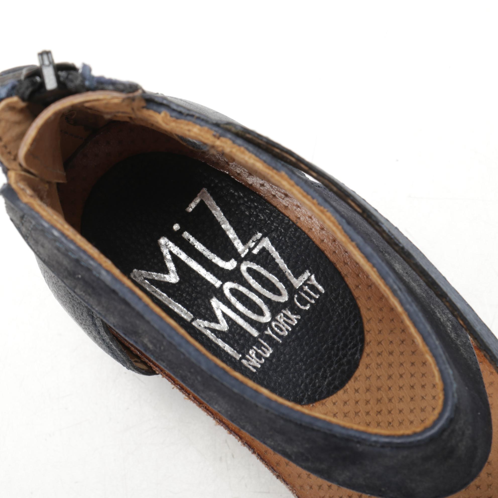 Miz Mooz Molly and Chase Wide Leather Sandals in Midnight and Wheat