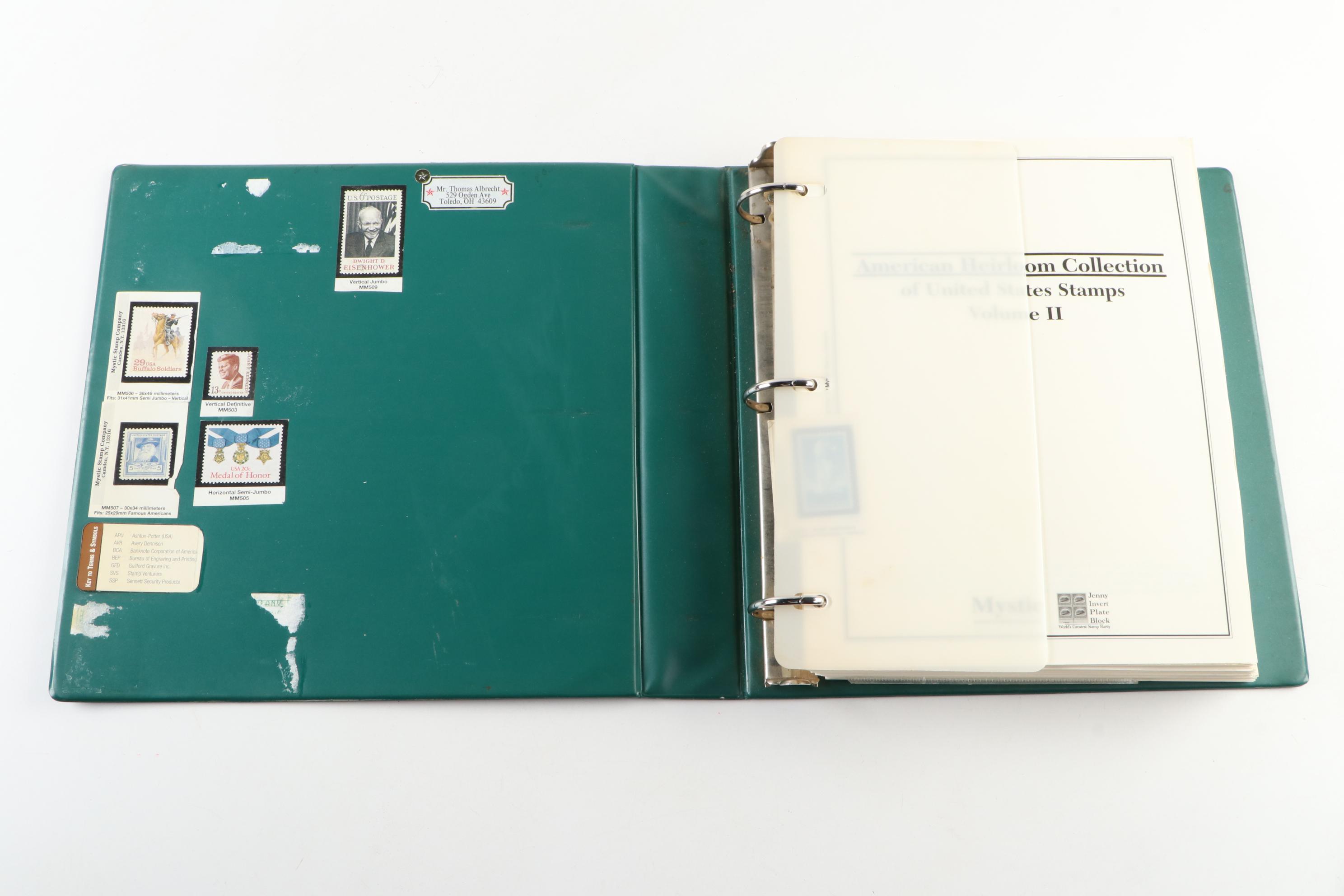 "American Heirloom Collection of United States Stamps."