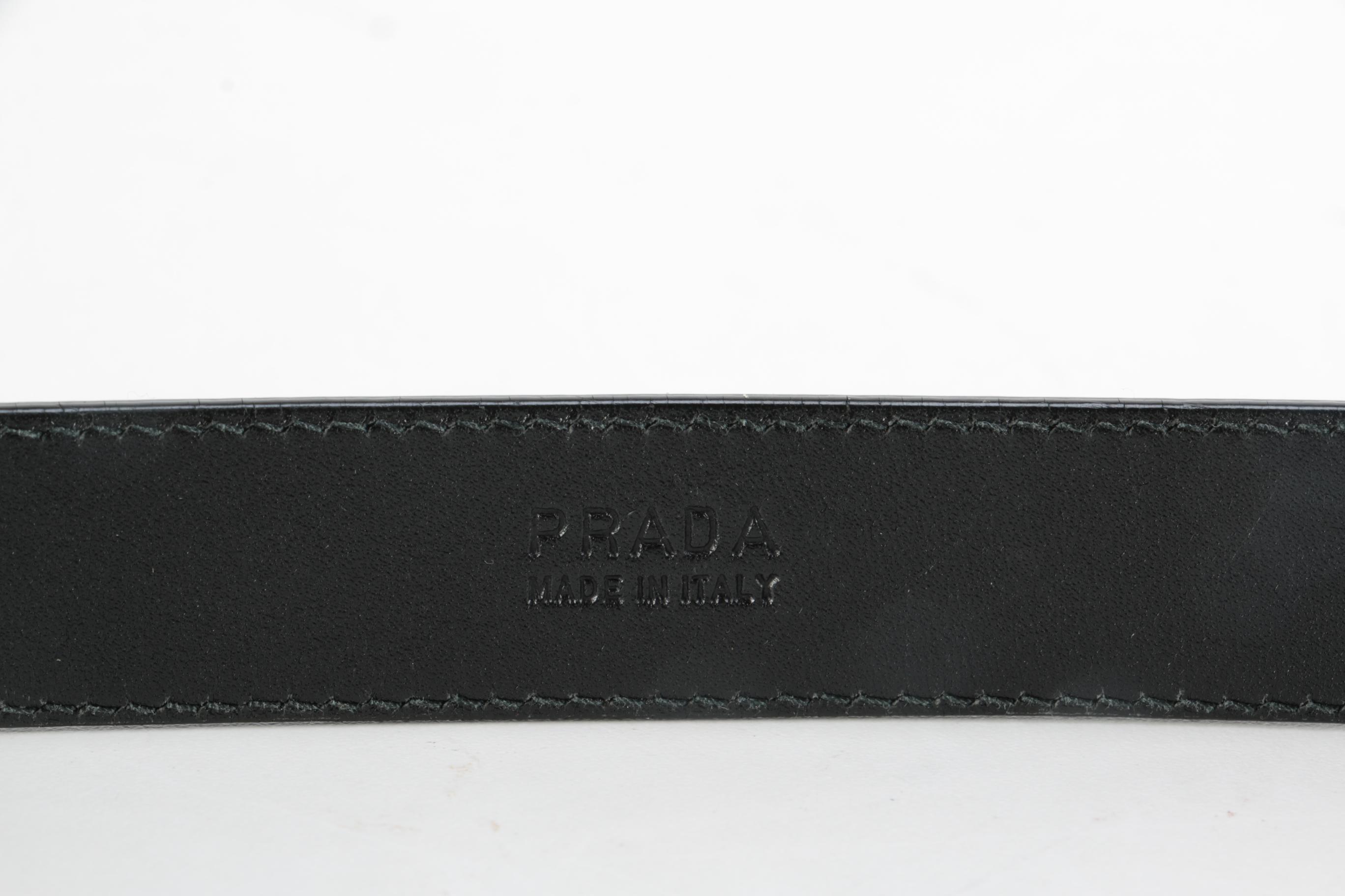 Prada 1701 Black Leather Belt
