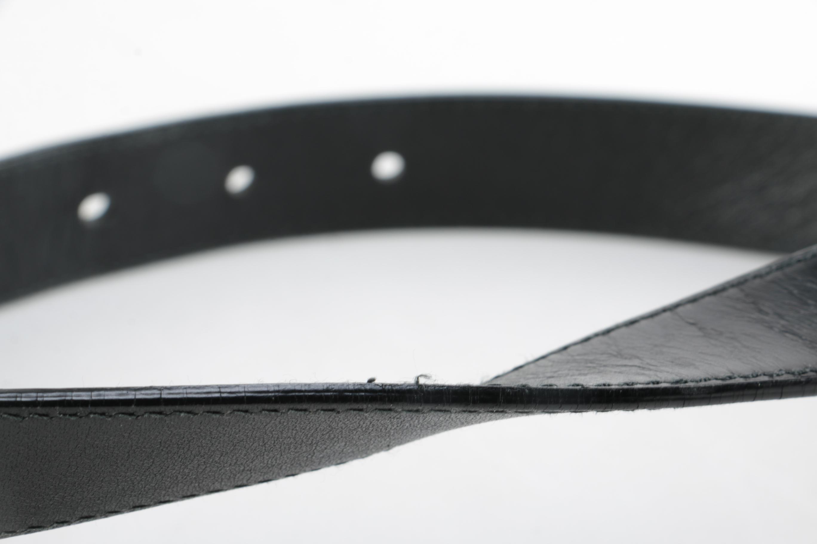 Prada 1701 Black Leather Belt