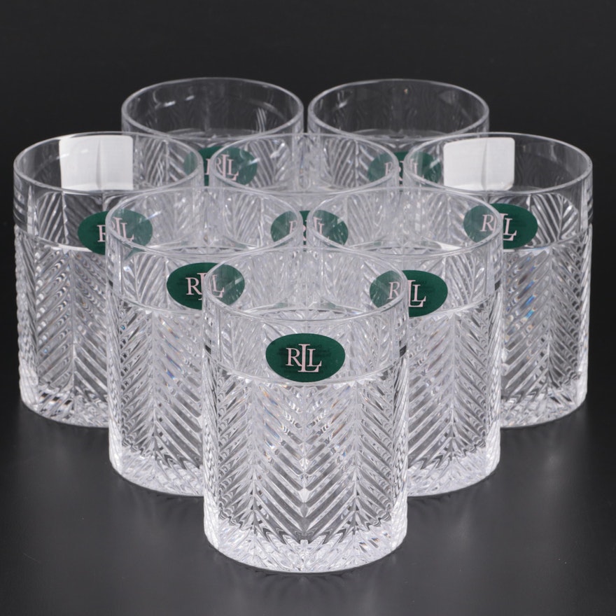 Ralph Lauren Crystal "Herringbone" Double Old Fashioned Glasses, 1993–2002