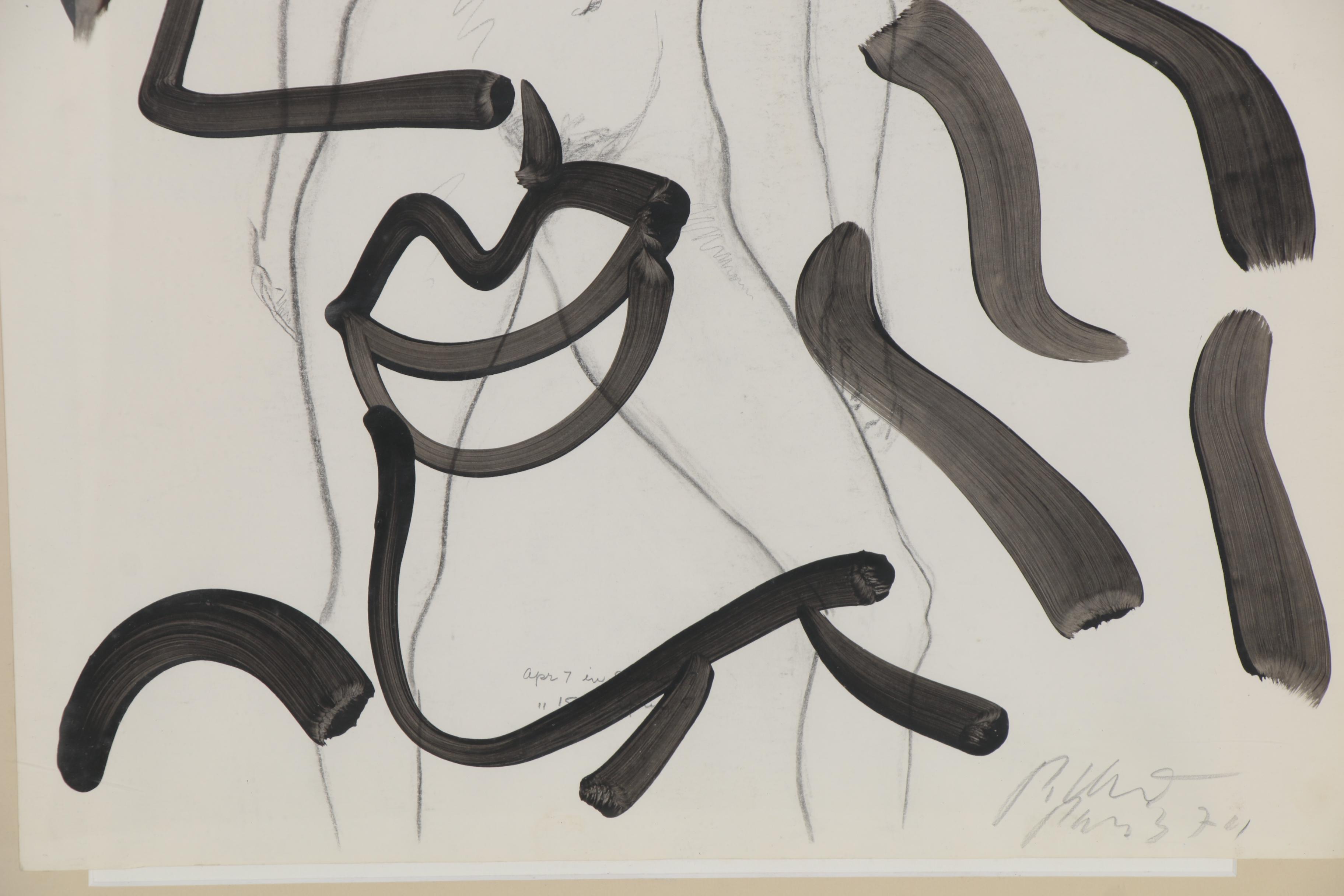 Peter Keil Mixed Media Painting "Lady," 1974