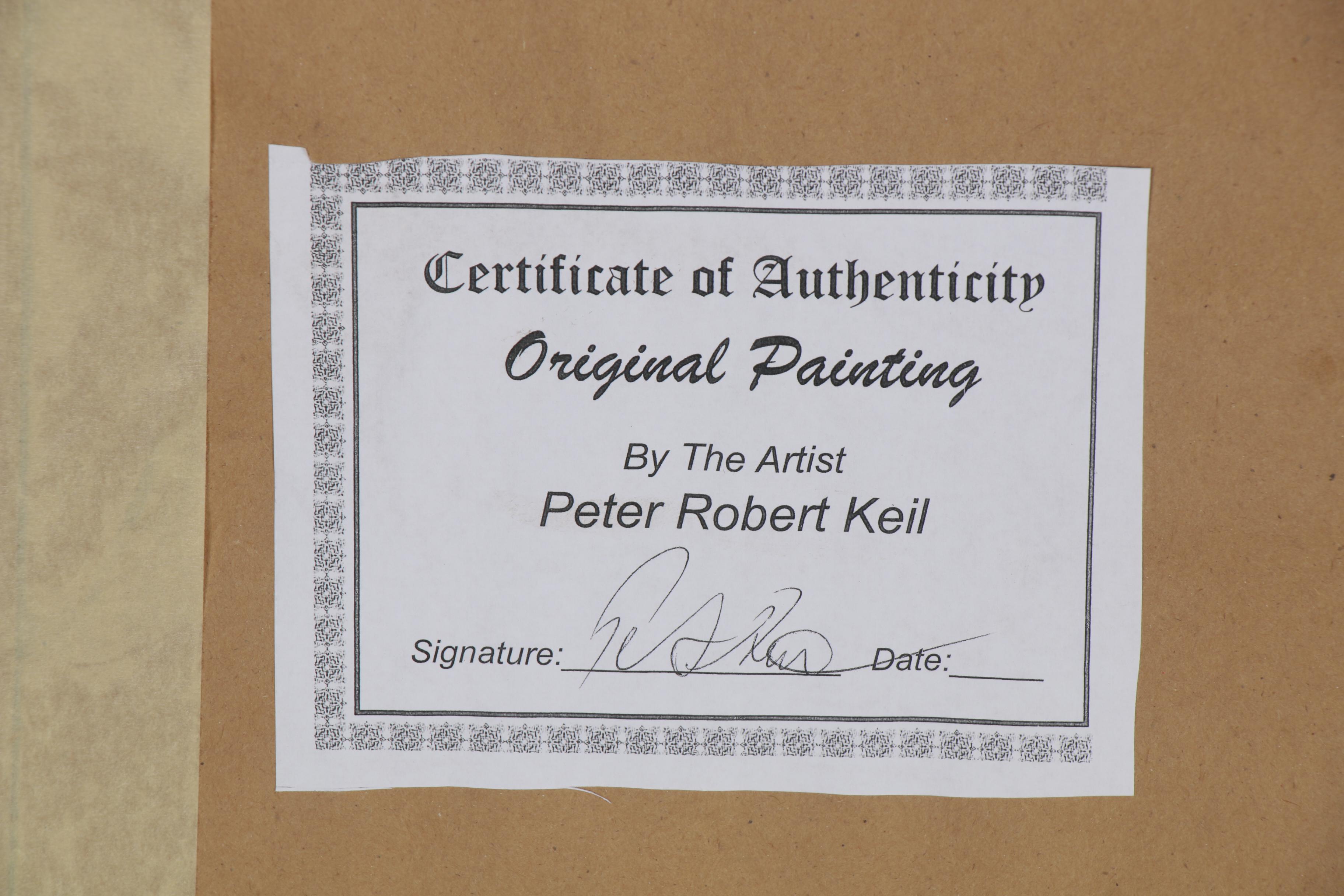 Peter Keil Mixed Media Painting "Lady," 1974