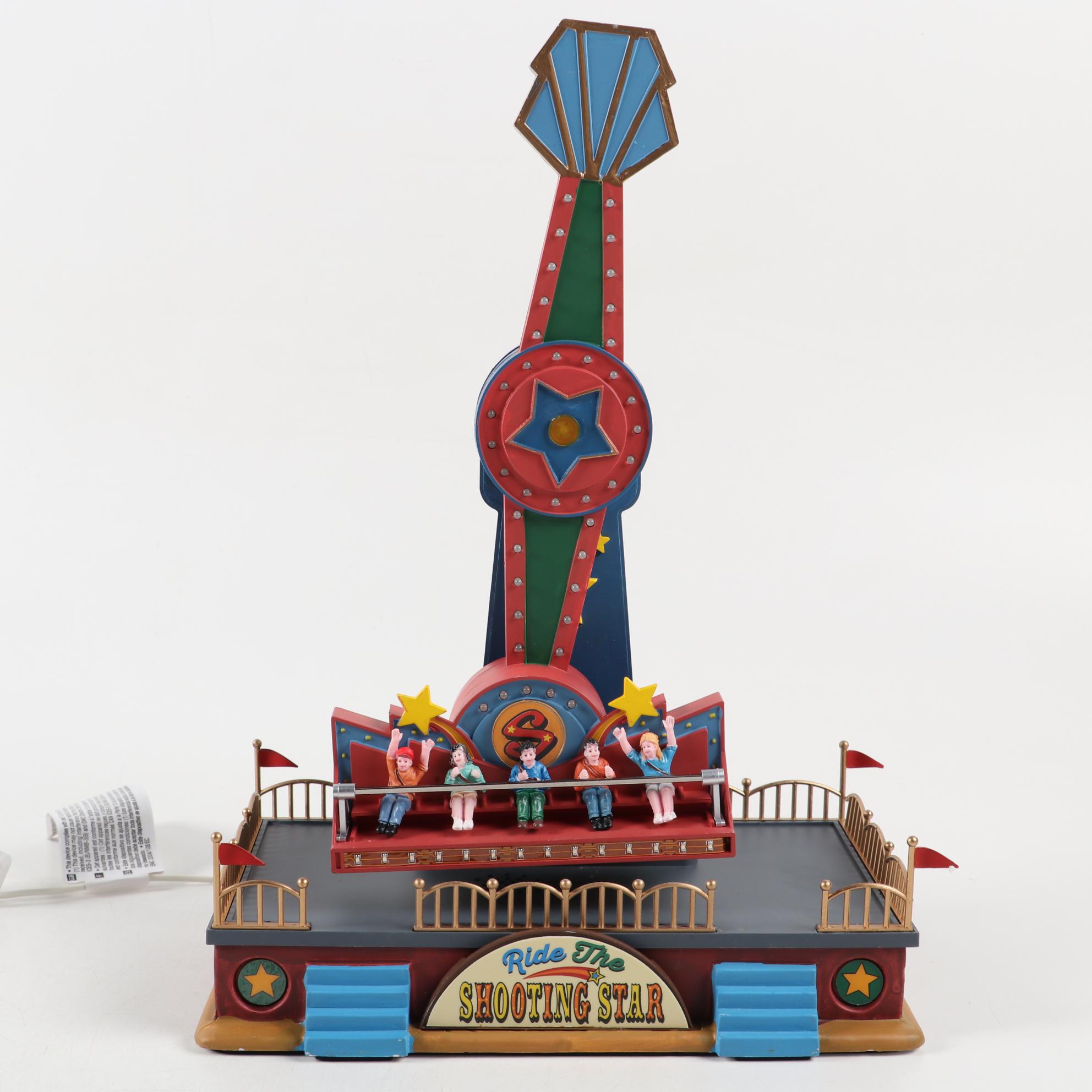 Lemax Carnival Ride Figures Including "Sunshine Carousel" and "Crazy Cars"