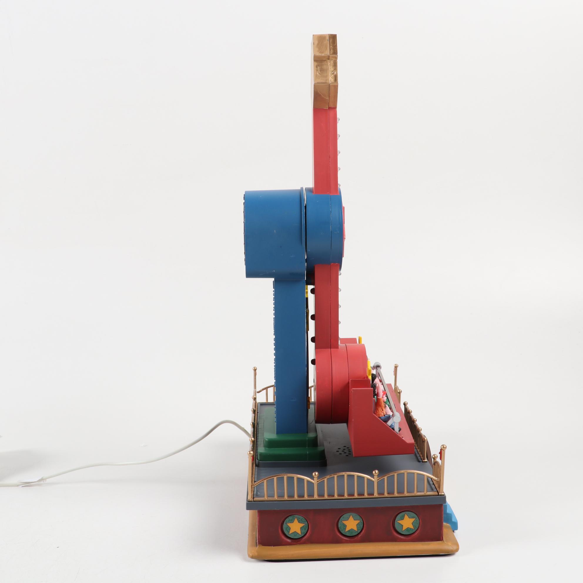 Lemax Carnival Ride Figures Including "Sunshine Carousel" and "Crazy Cars"