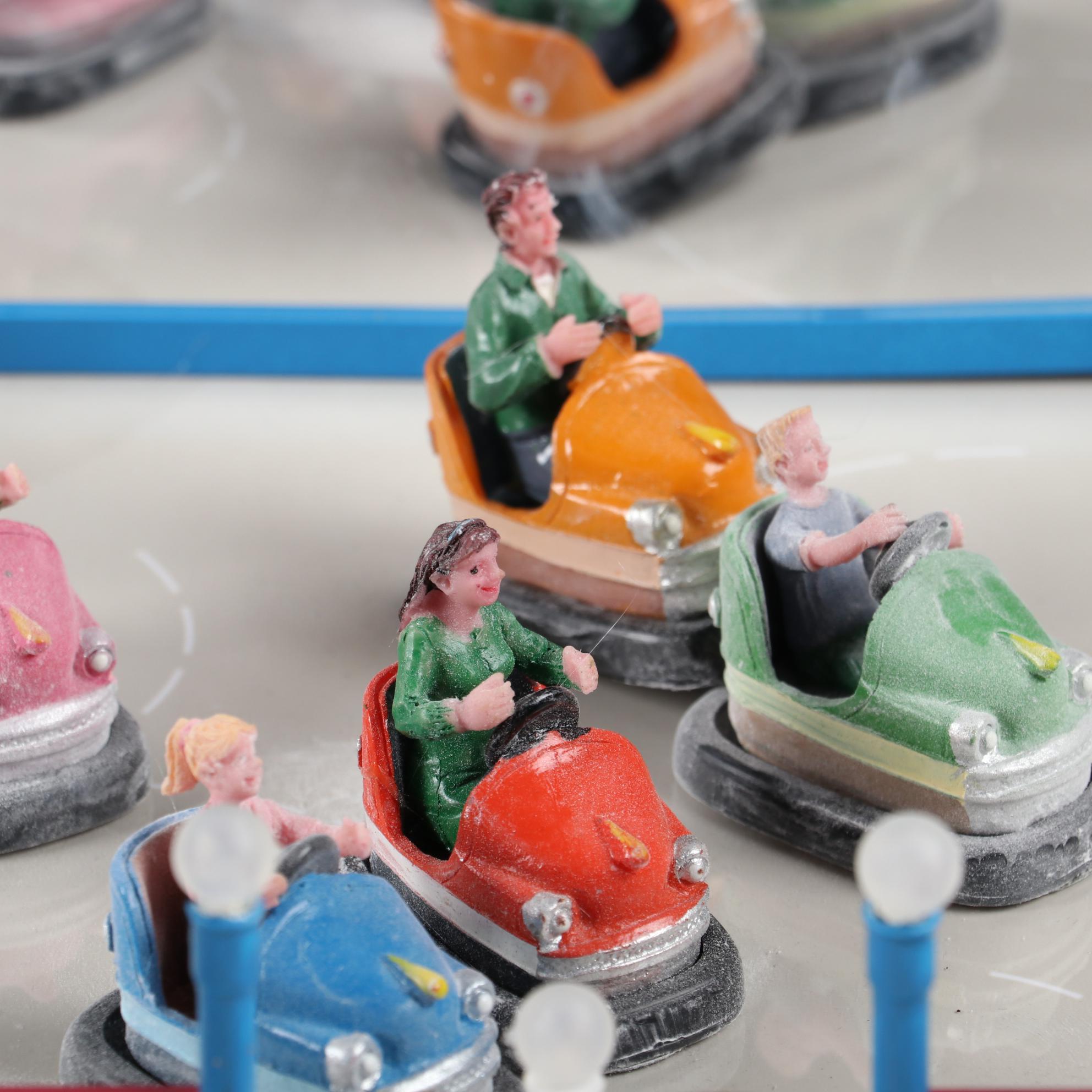 Lemax Carnival Ride Figures Including "Sunshine Carousel" and "Crazy Cars"