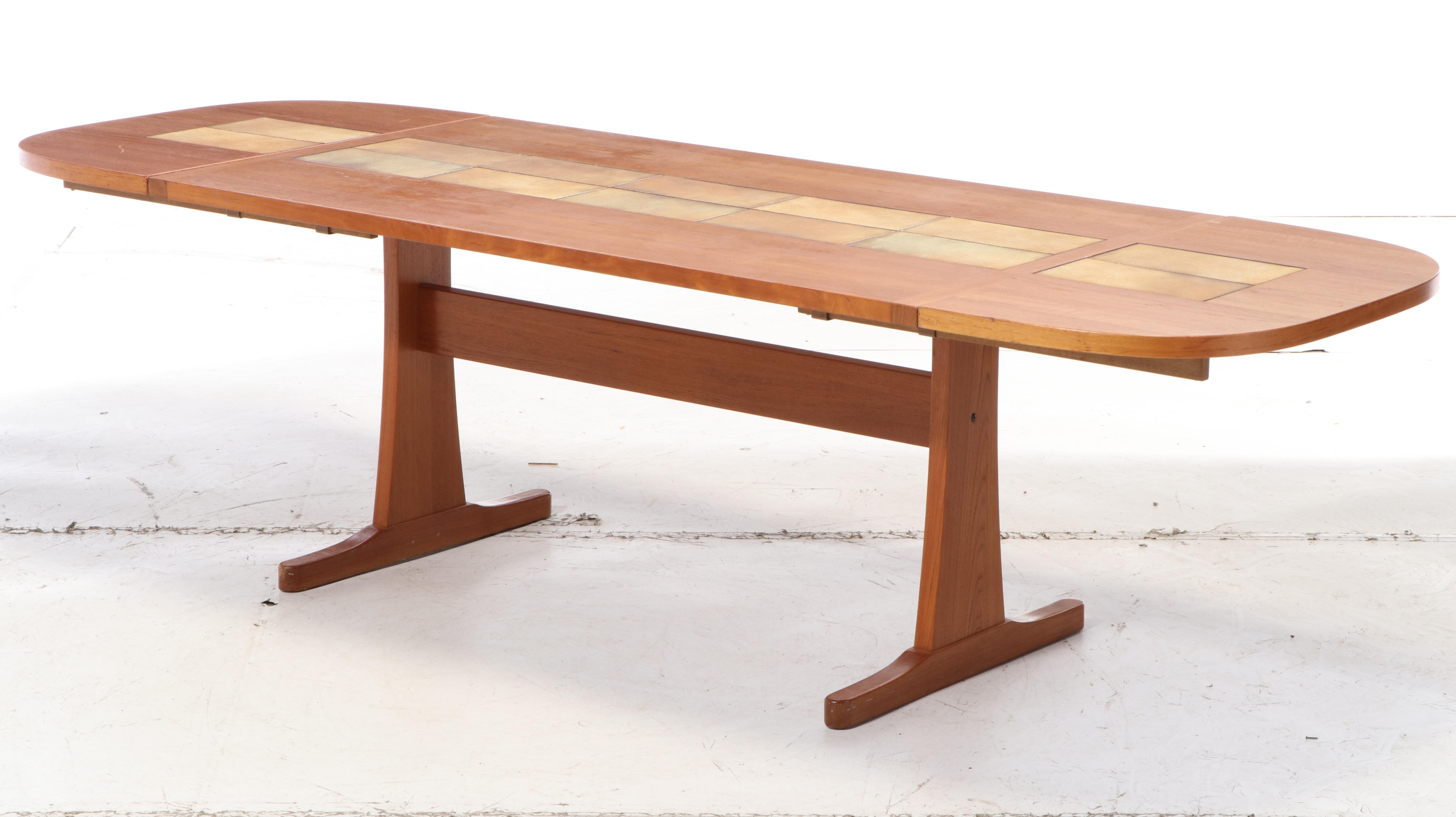 Gangsø Møbler Danish Modern Tile Inset Dining Table with H. Paul Browning Chairs