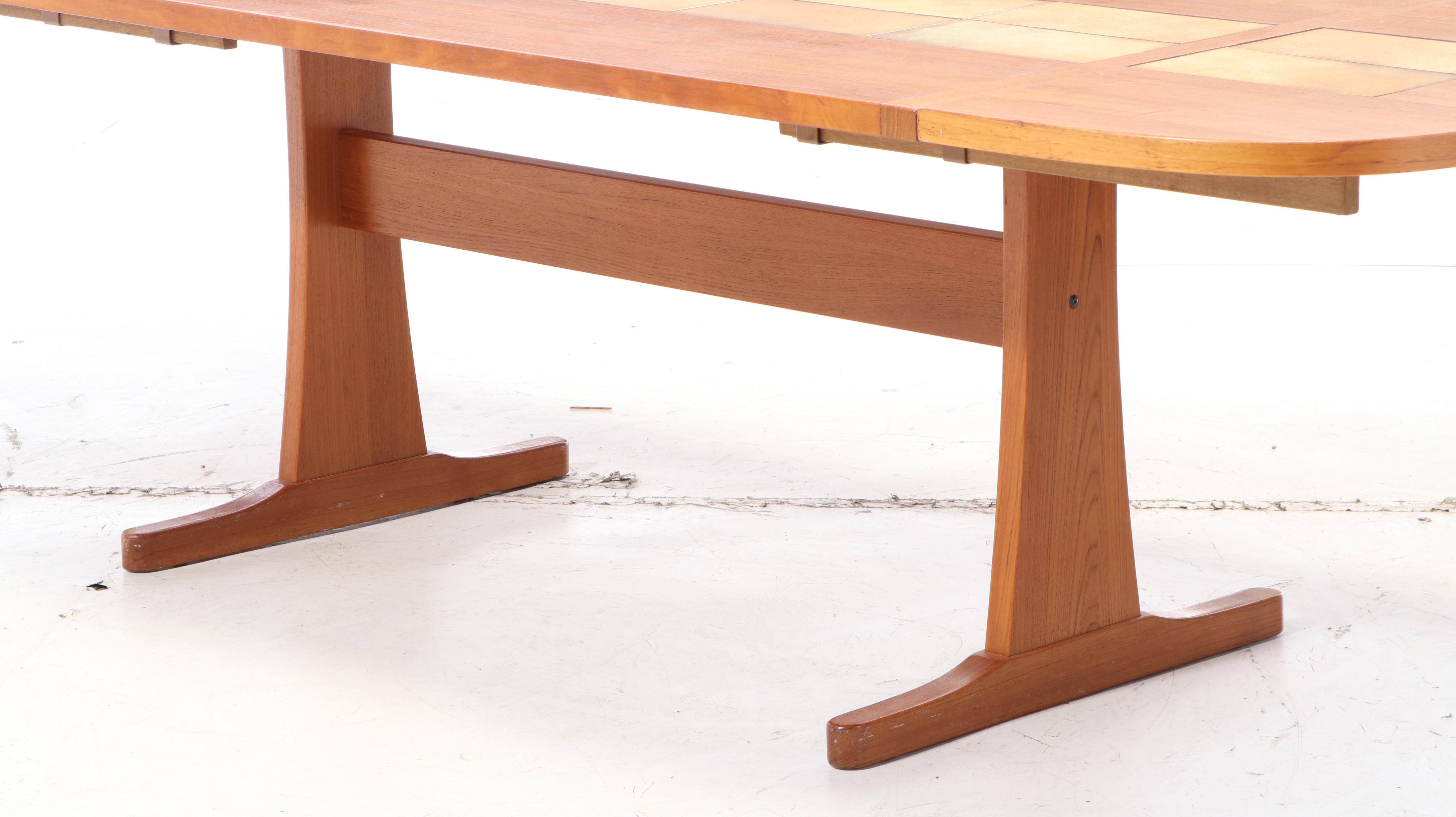 Gangsø Møbler Danish Modern Tile Inset Dining Table with H. Paul Browning Chairs