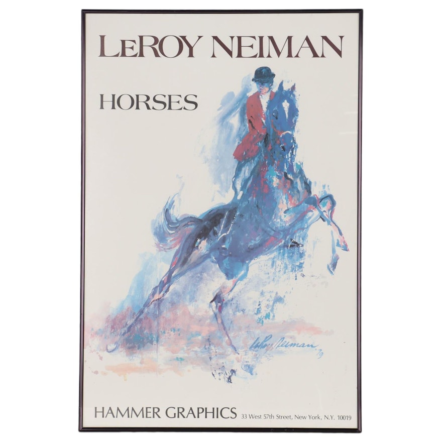 Promotional Offset Lithograph Poster for "Horses" by LeRoy Neiman