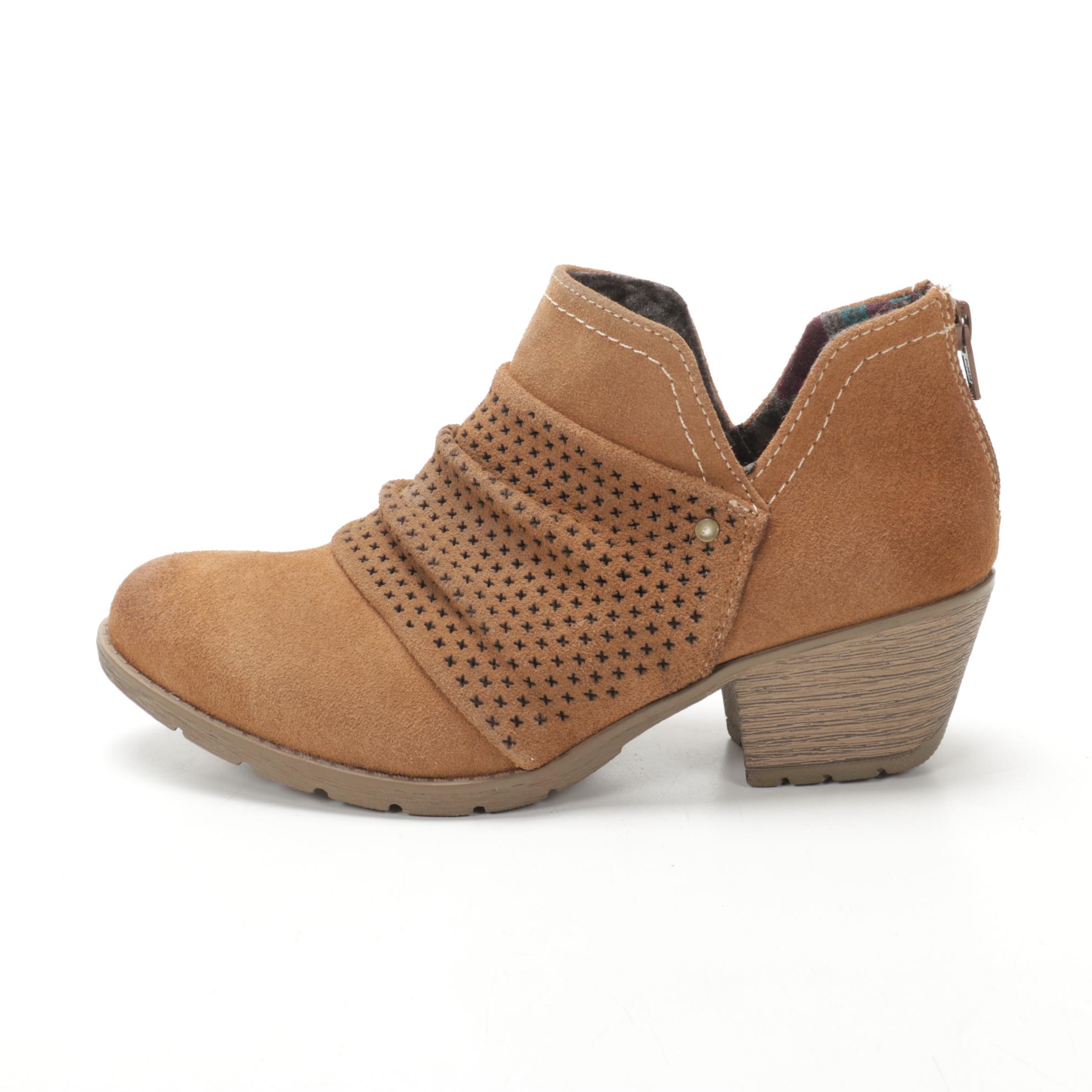 Earth Origins Oakland Amanda Booties in Cognac Suede
