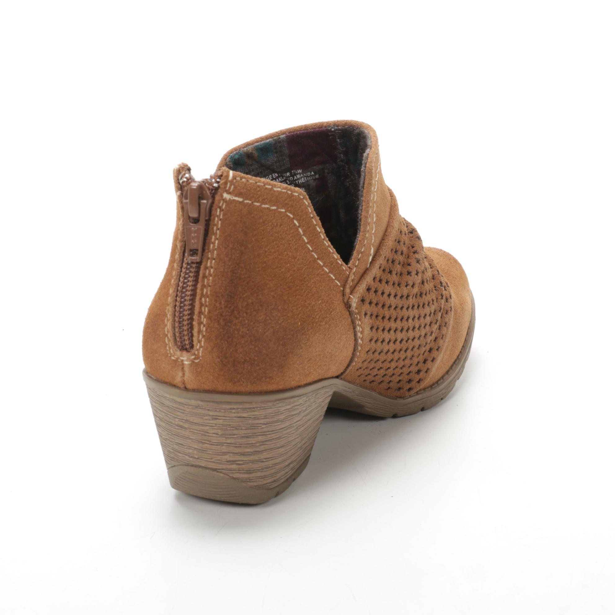 Earth Origins Oakland Amanda Booties in Cognac Suede