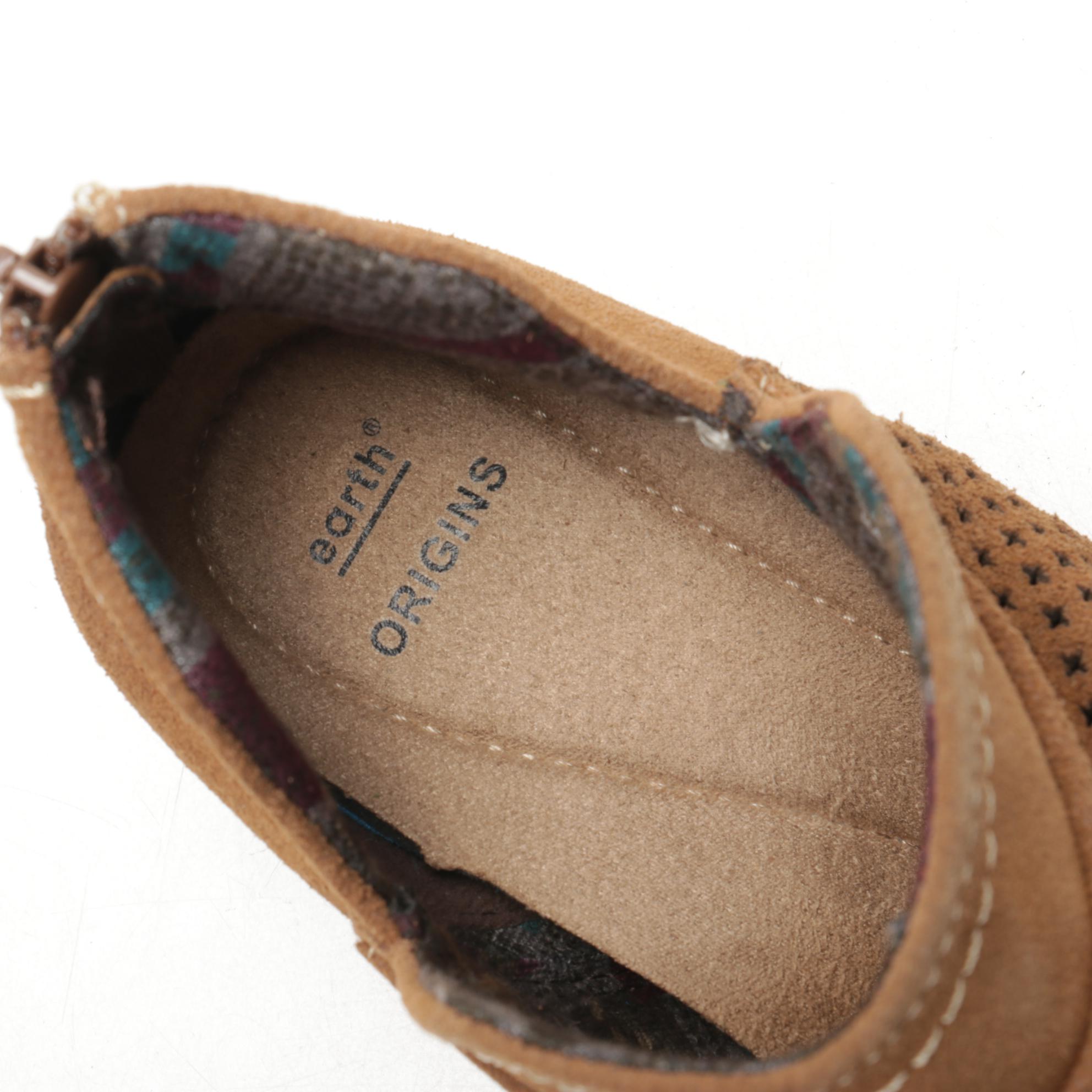 Earth Origins Oakland Amanda Booties in Cognac Suede