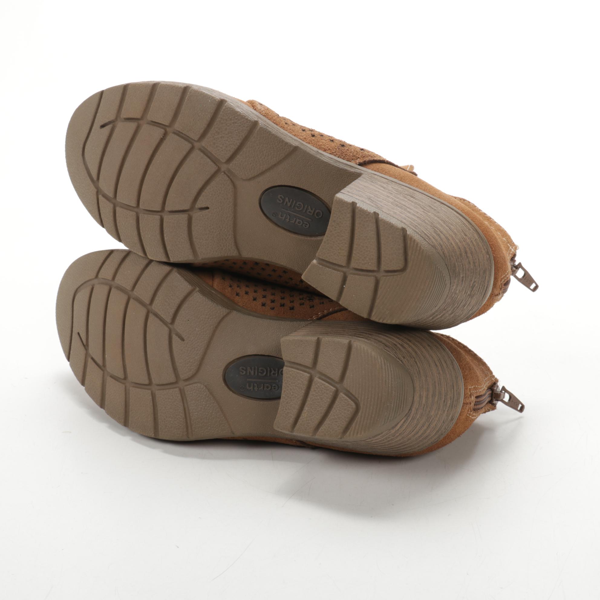 Earth Origins Oakland Amanda Booties in Cognac Suede