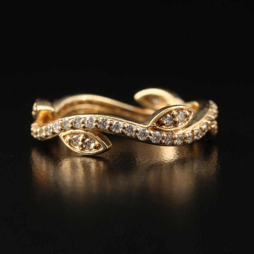 14K Diamond Vine Band