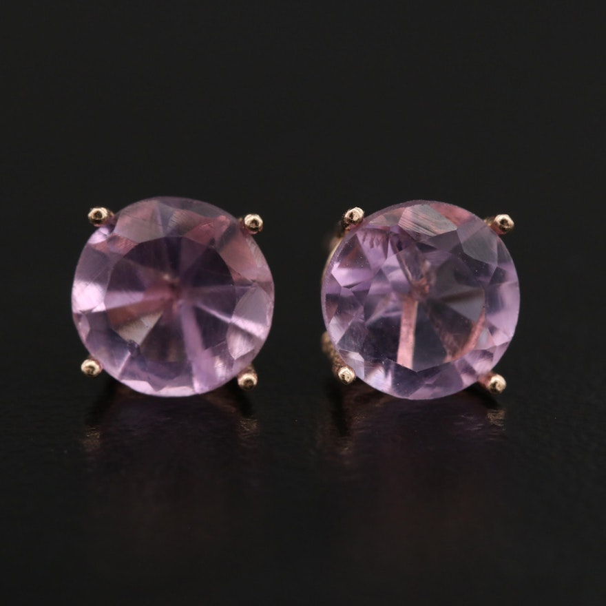 14K Amethyst Stud Earrings