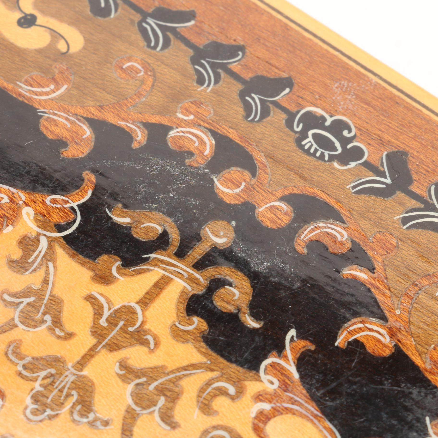 Marquetry Inlaid  Musical Jewelry Boxes and Decorative Box, Mid-Late 20th C.