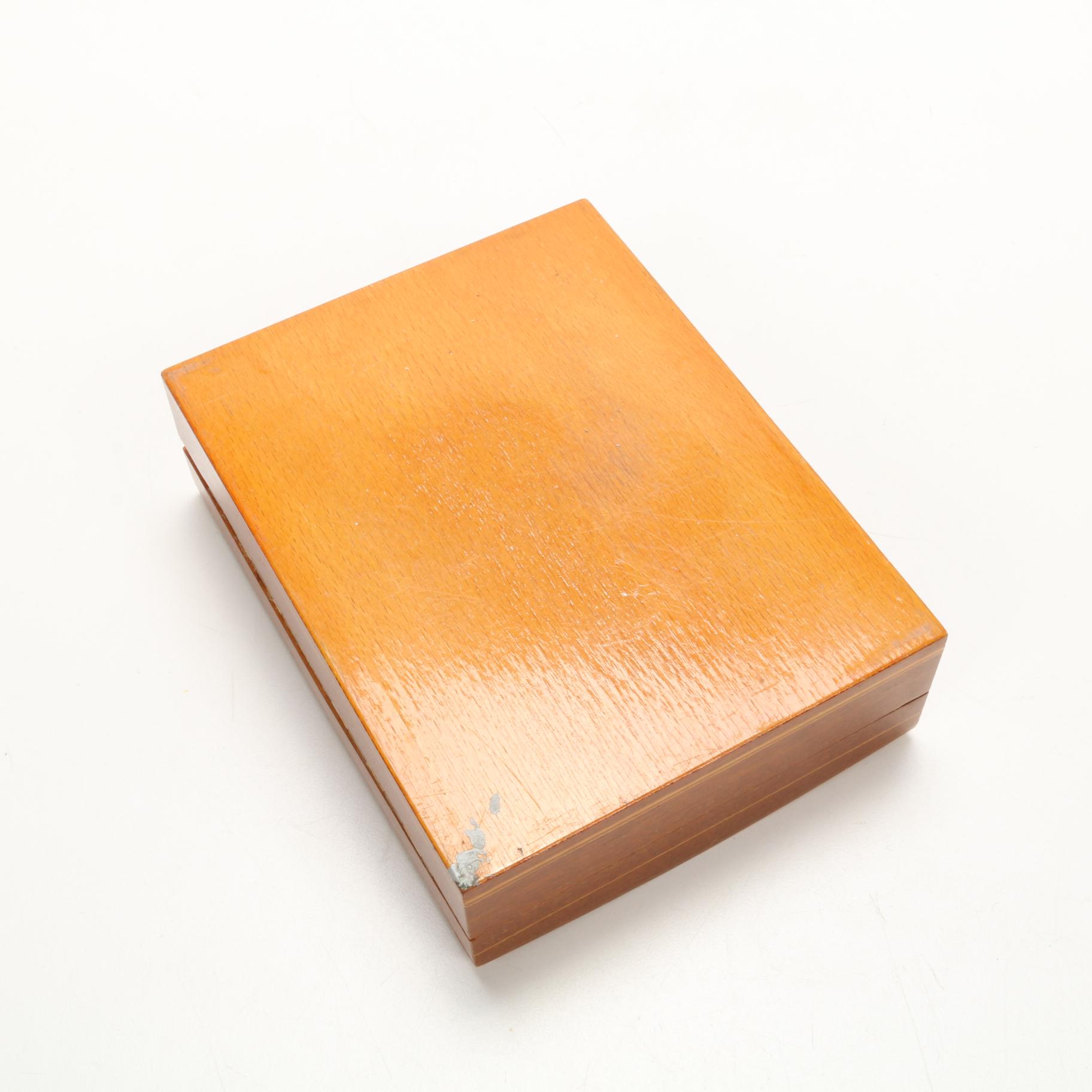 Marquetry Inlaid  Musical Jewelry Boxes and Decorative Box, Mid-Late 20th C.