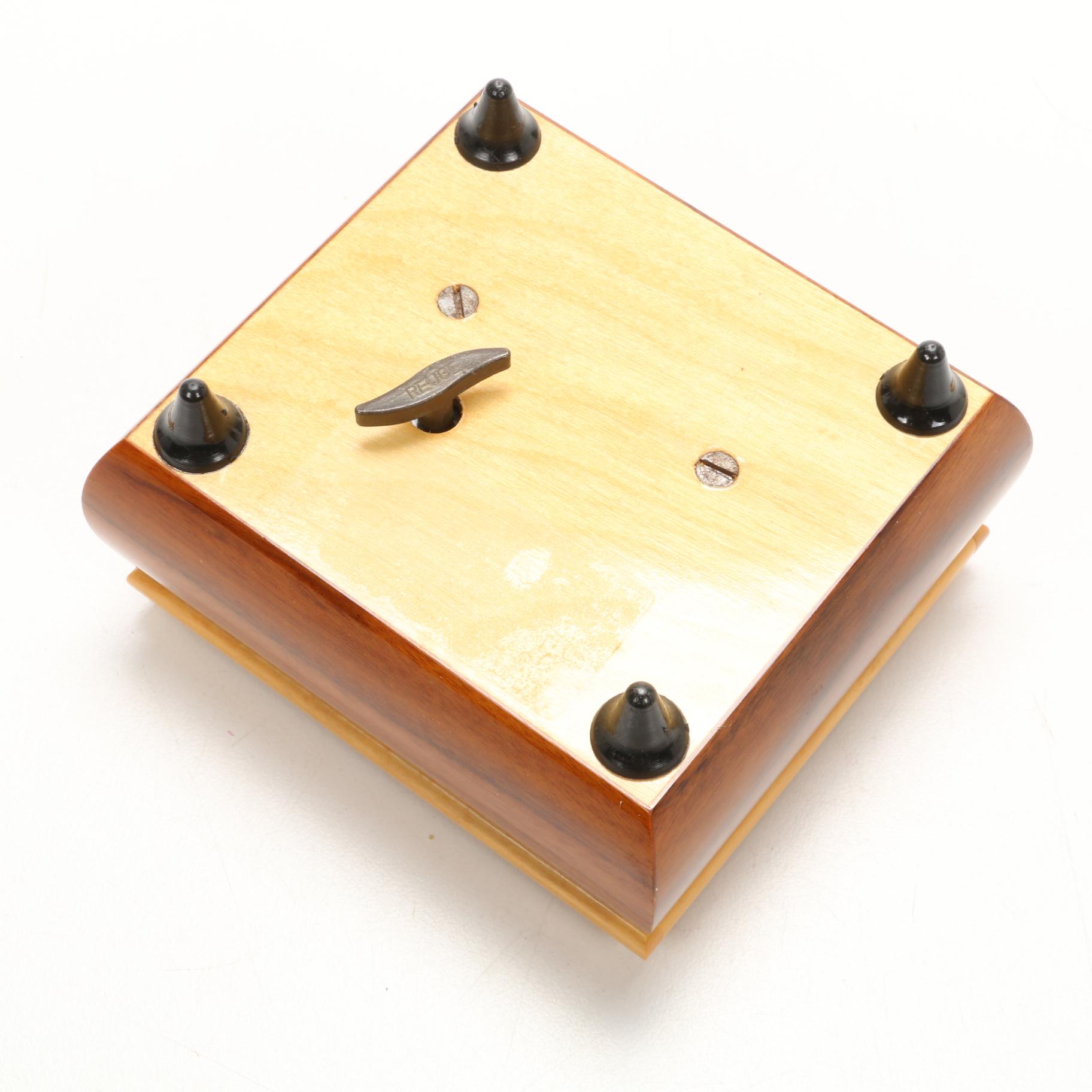 Marquetry Inlaid  Musical Jewelry Boxes and Decorative Box, Mid-Late 20th C.