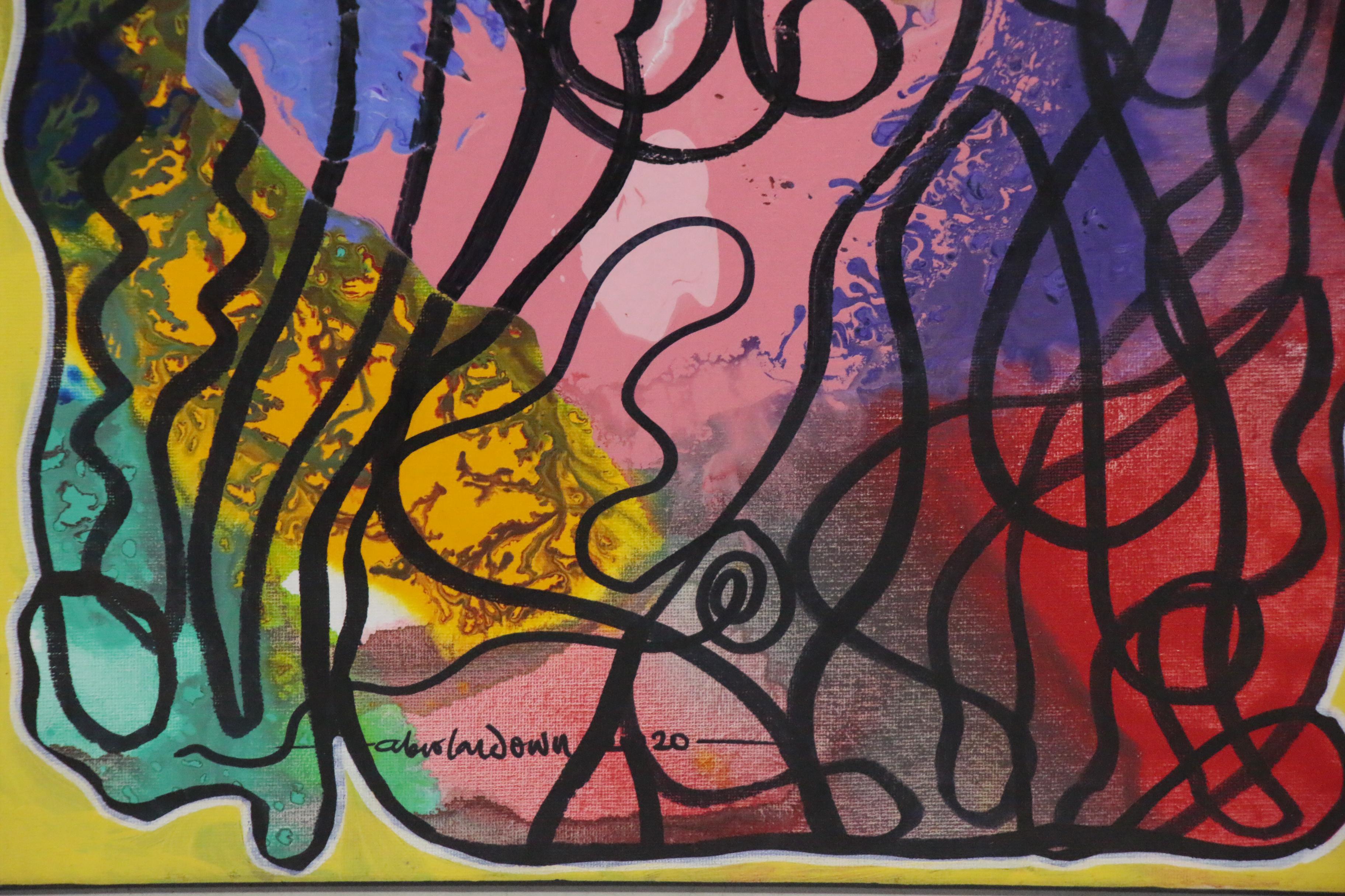 Abiola Idowu Mixed Media Painting "Creation of Eve," 2020