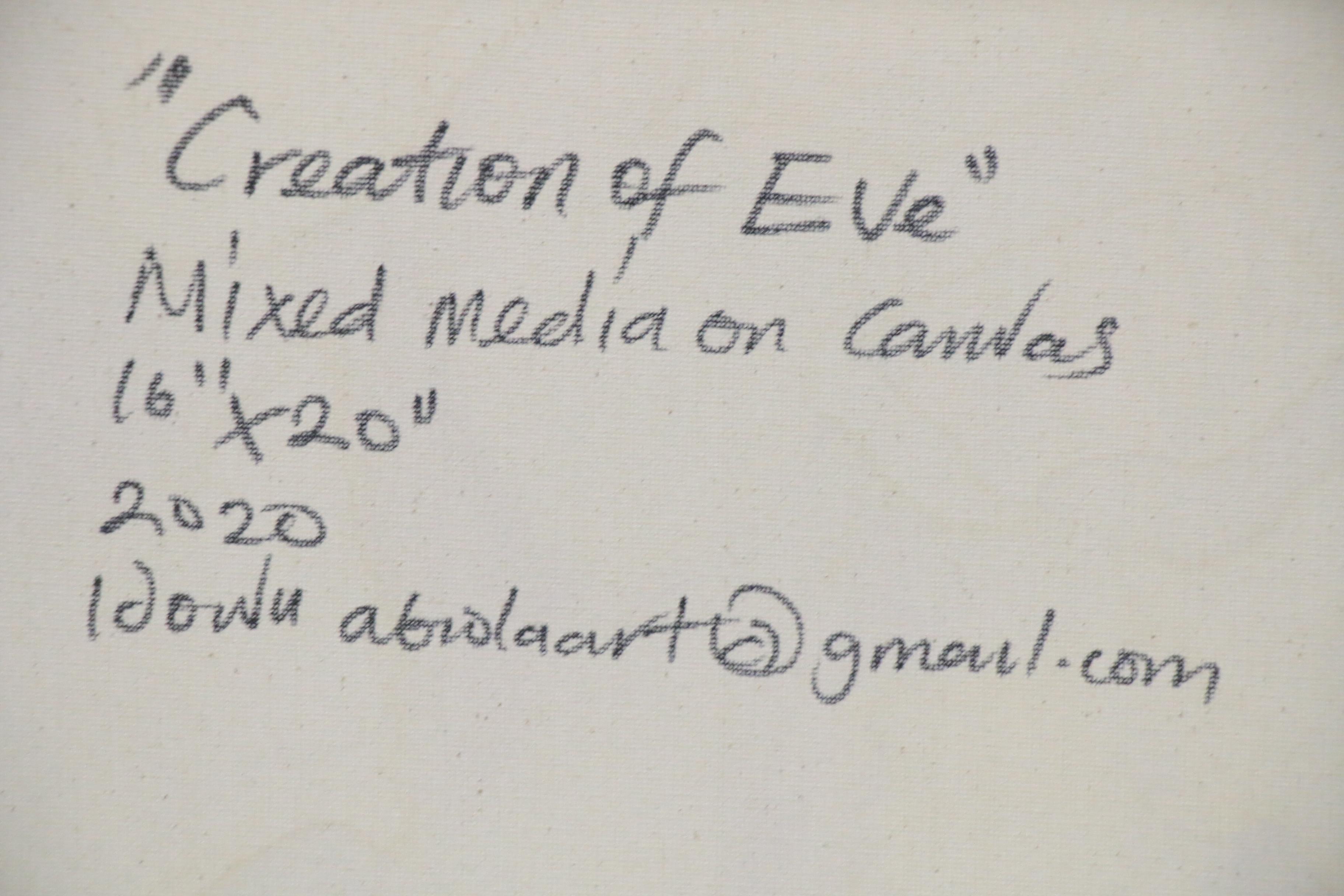 Abiola Idowu Mixed Media Painting "Creation of Eve," 2020